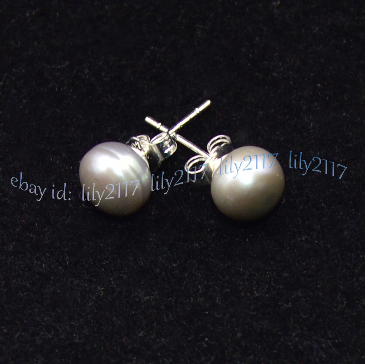 Wholesale Natural Genuine Akoya Freshwater Pearl Silver Stud Earrings AAA