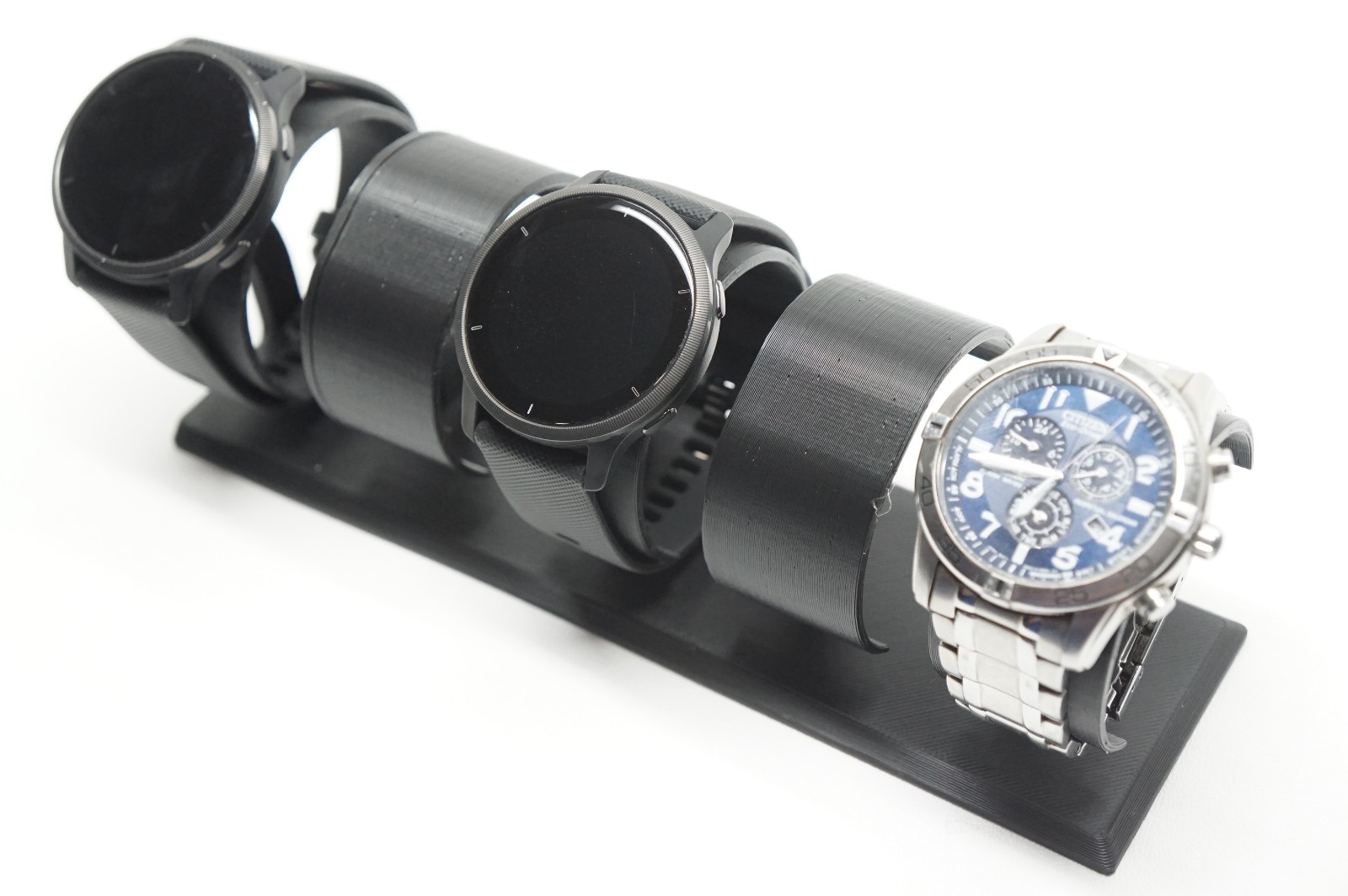 5-Slot Watch Display Stand – Black | Desktop Tabletop Holder | Made in USA