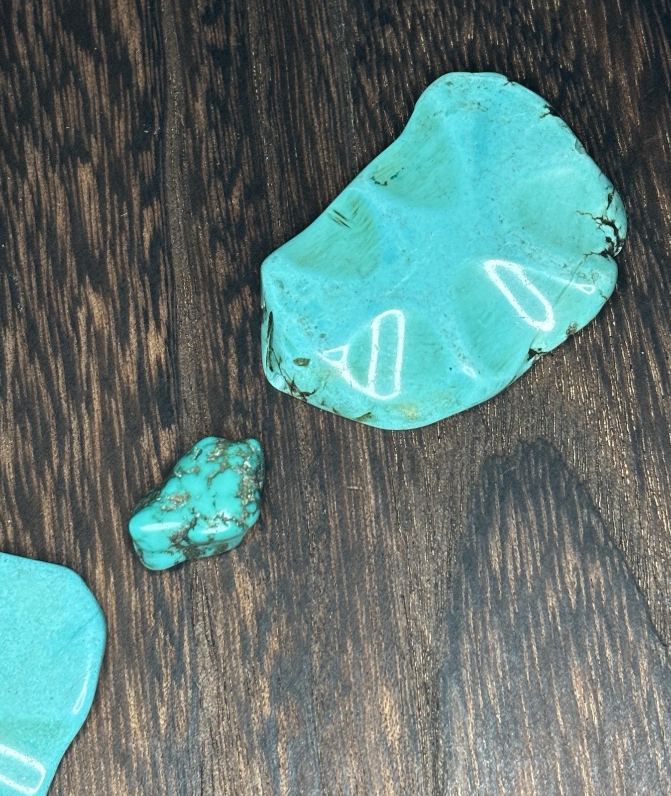 Kingman Turquoise Side-Drilled Focal Stabilized Slabs 54 Grams