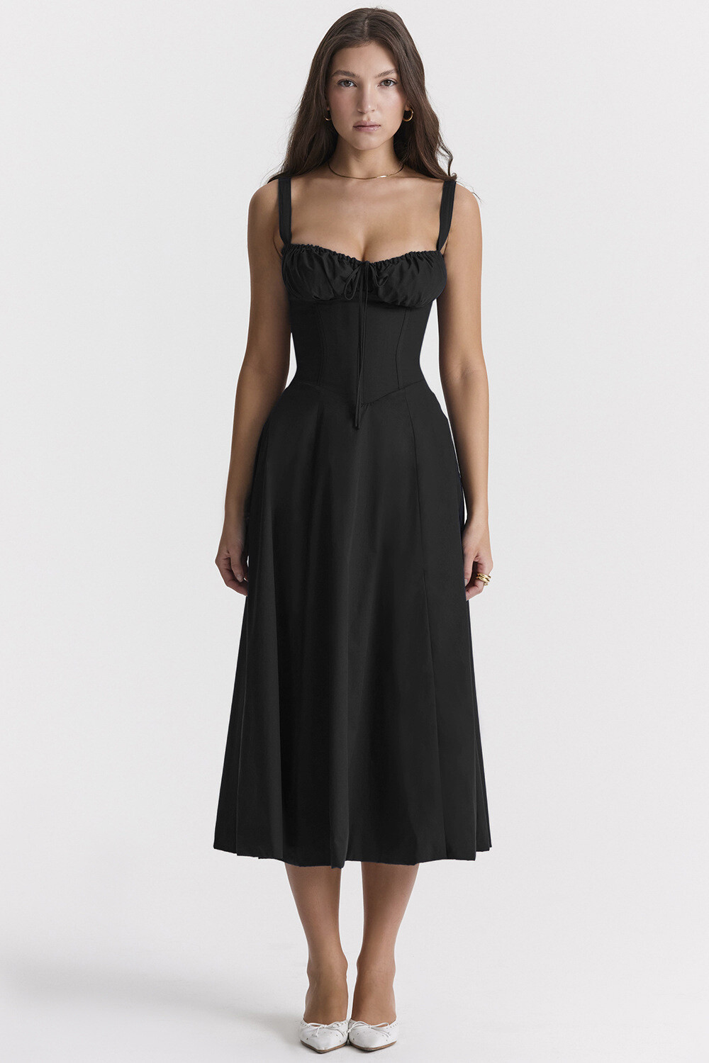 Fashion Suspender Dress For Women Commuter Temperament Solid Color French High S