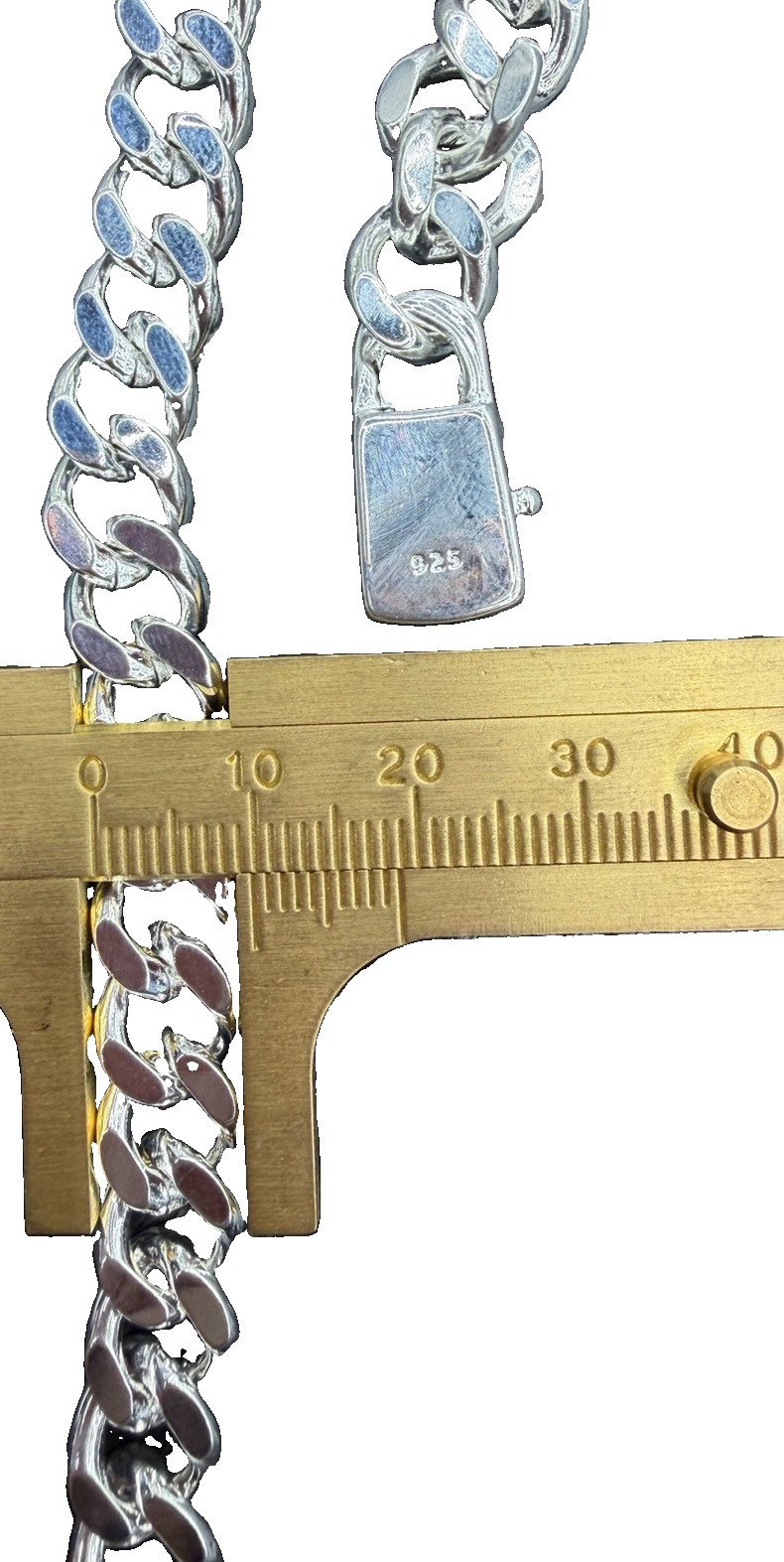 Cuban Link Curb Chain 925 Silver 22” 10MM 78.5G Signed