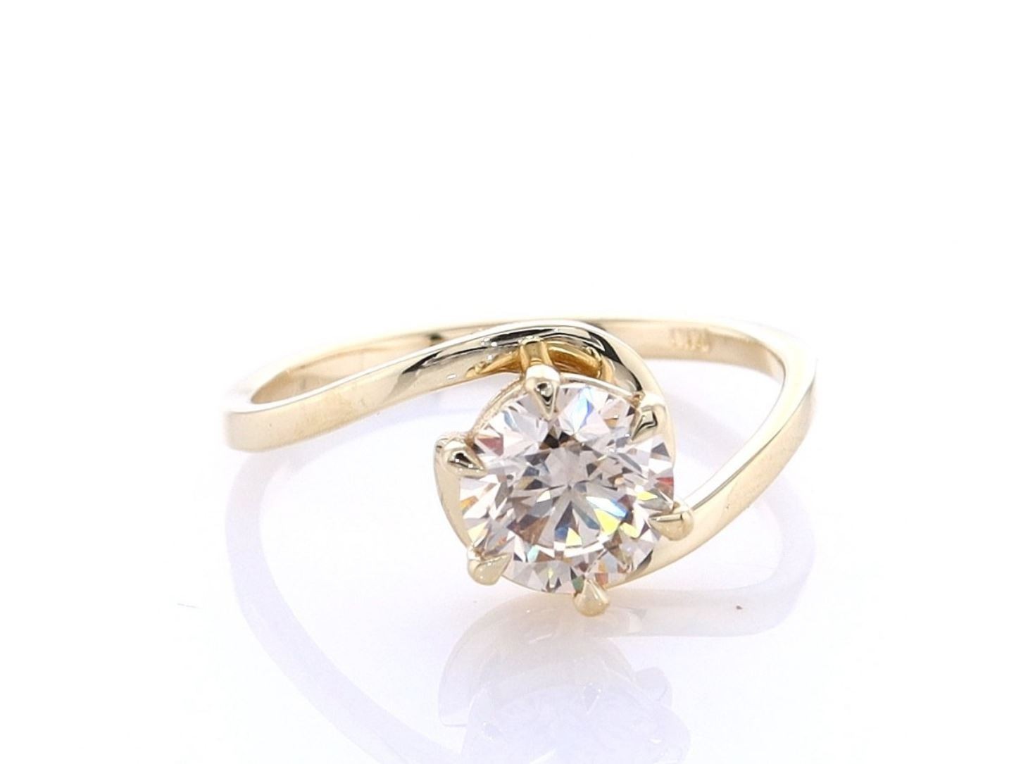 IGI Certified 1.02ct Natural Round Brilliant Cut Diamond Ring in 14K Yellow Gold