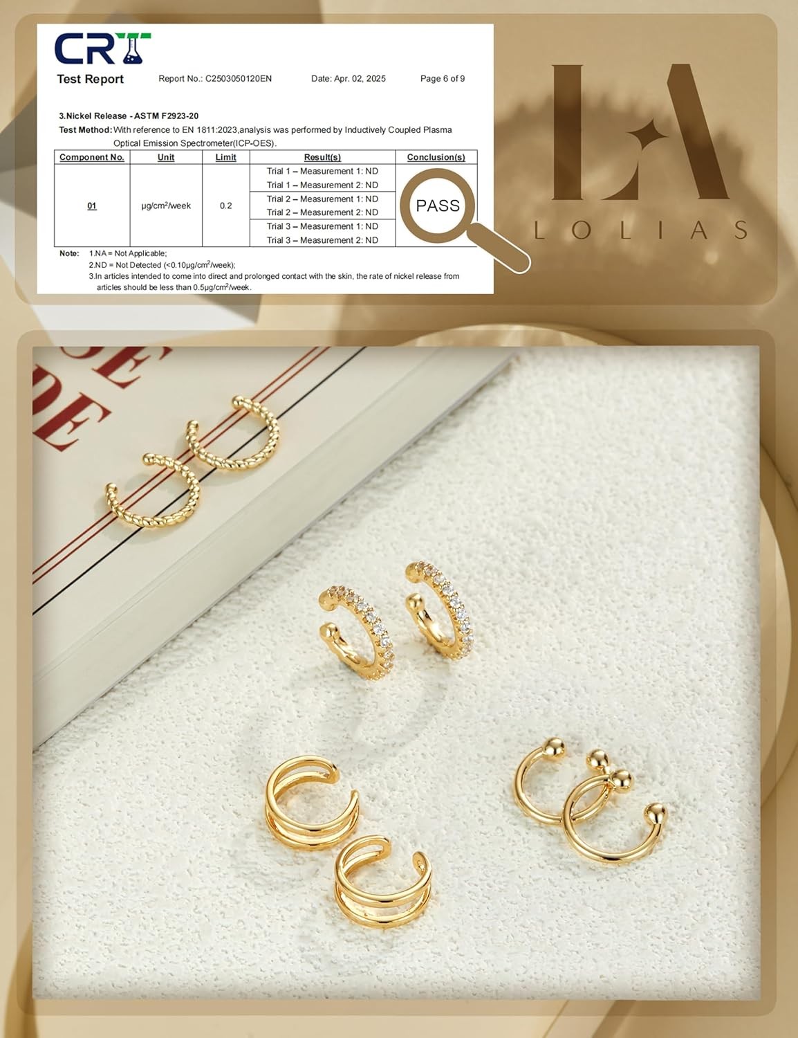 4 Pairs Ear Cuffs Non Piercing – 14K Gold Plated Ear Cuff Earrings for Women Ear