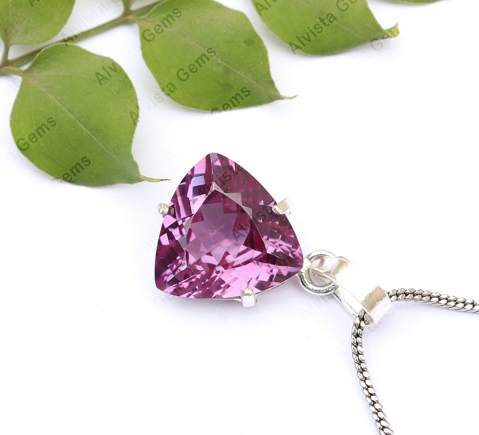 Natural Color Change Alexandrite Certified Trillion Gemstone Pendant 925 Silver