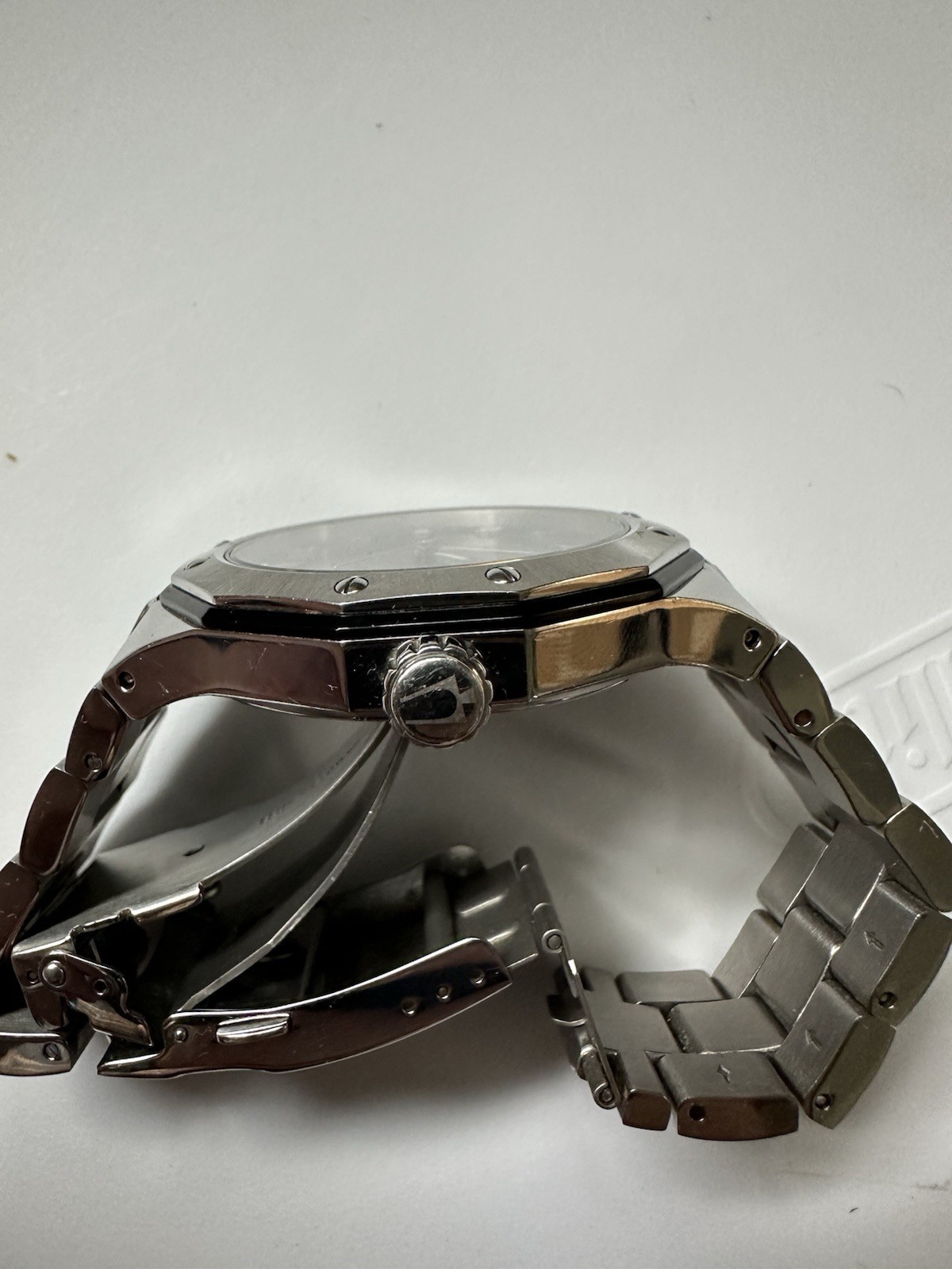 Bulova Marine Star Quartz Octagon Black Dial Diamond Markers Steel 43mm 100m
