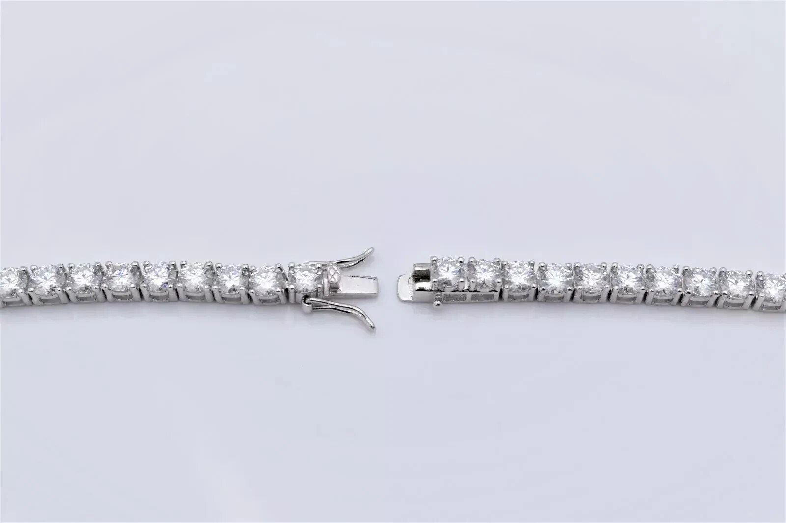 34 Ct,6mm White Diamond Unisex Tennis Bracelet-925 Silver ! Great Luster!