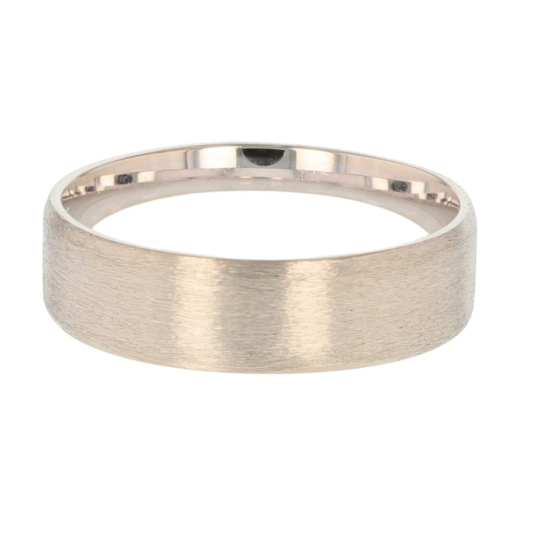 5.9mm Satin Finished Wedding Band Ring 14k White Gold 5.66 Grams Size 9.5