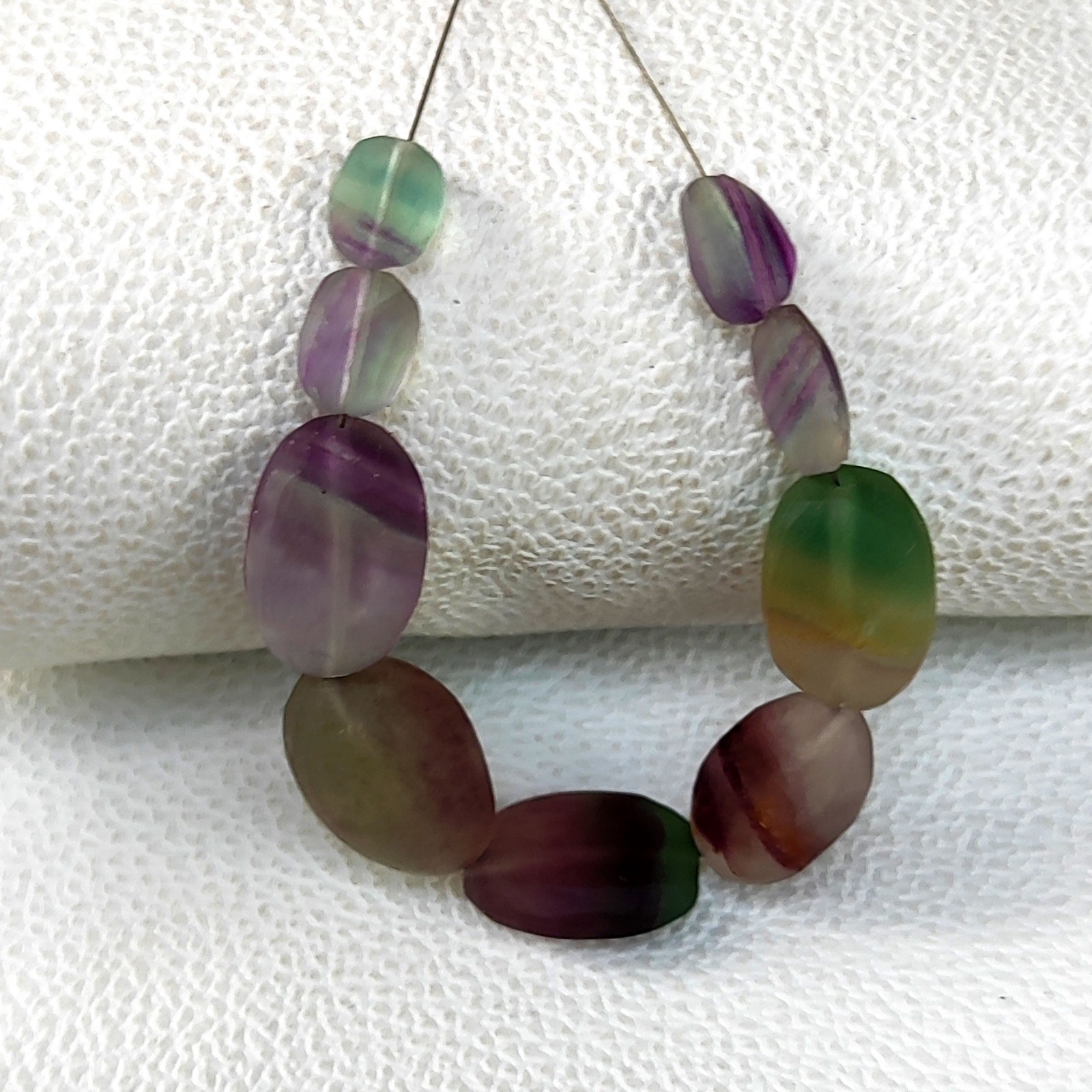 9-19 mm Rainbow Fluorite Unpolished Nugget Beads 5″ Strand Natural Brazil Origin