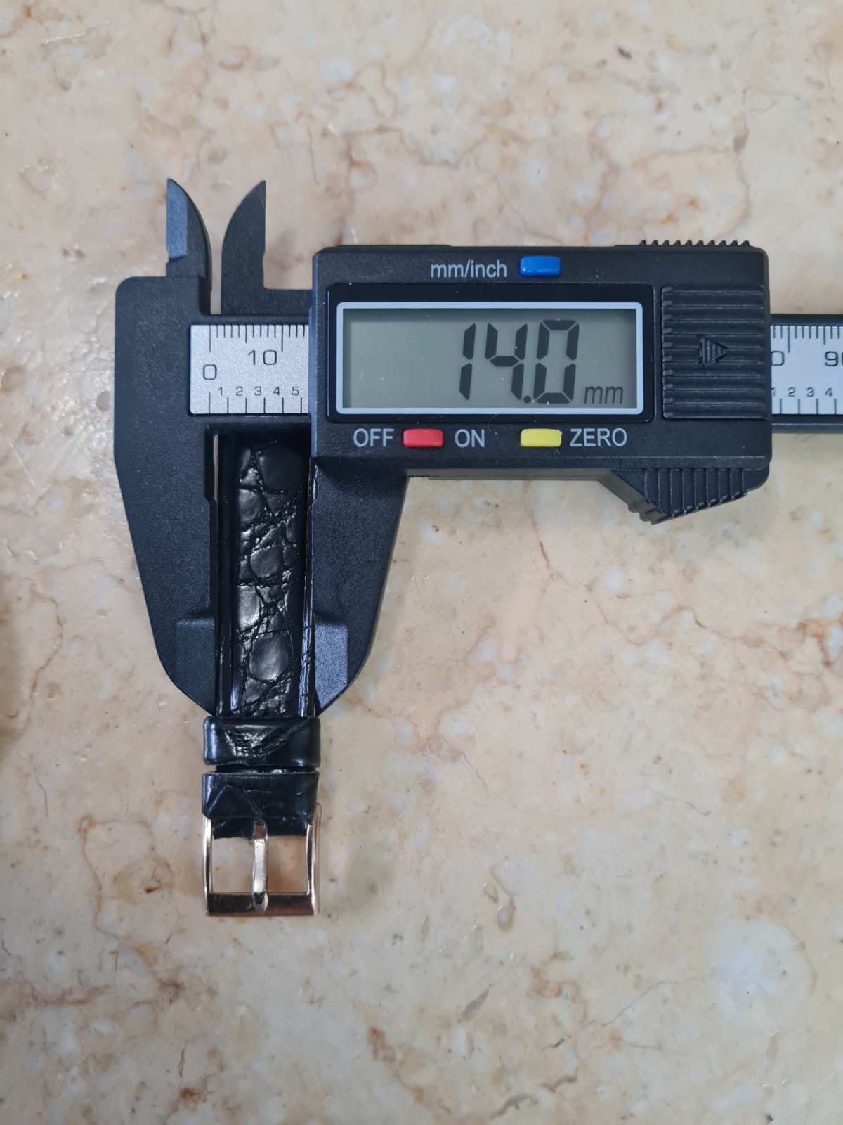 1 REAL CROCODILE SKIN STRAP 16mm. Vintage Genuine Leather Watch