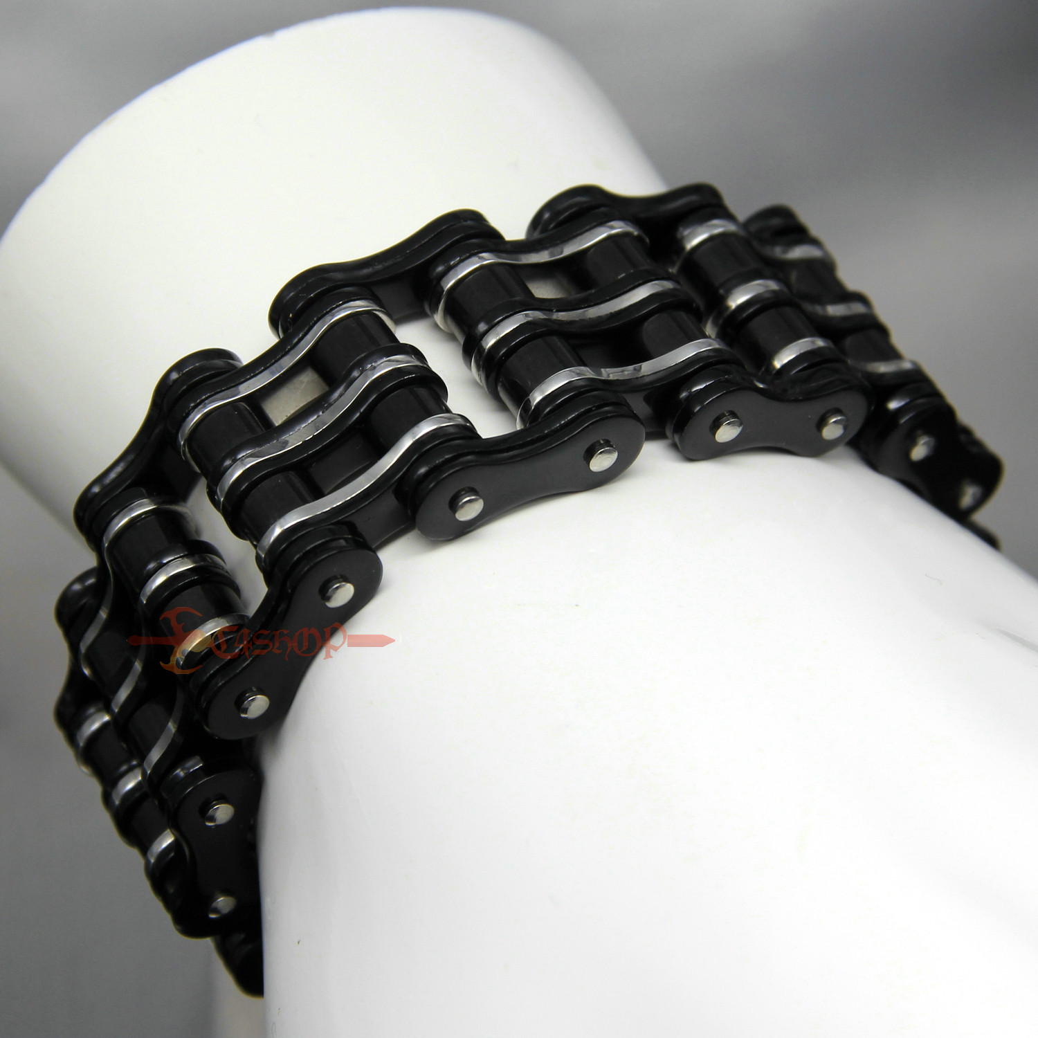 Heavy Black Motorcycle Bike Chain Men’s Bracelet Stainless Steel Biker 27mm Wide