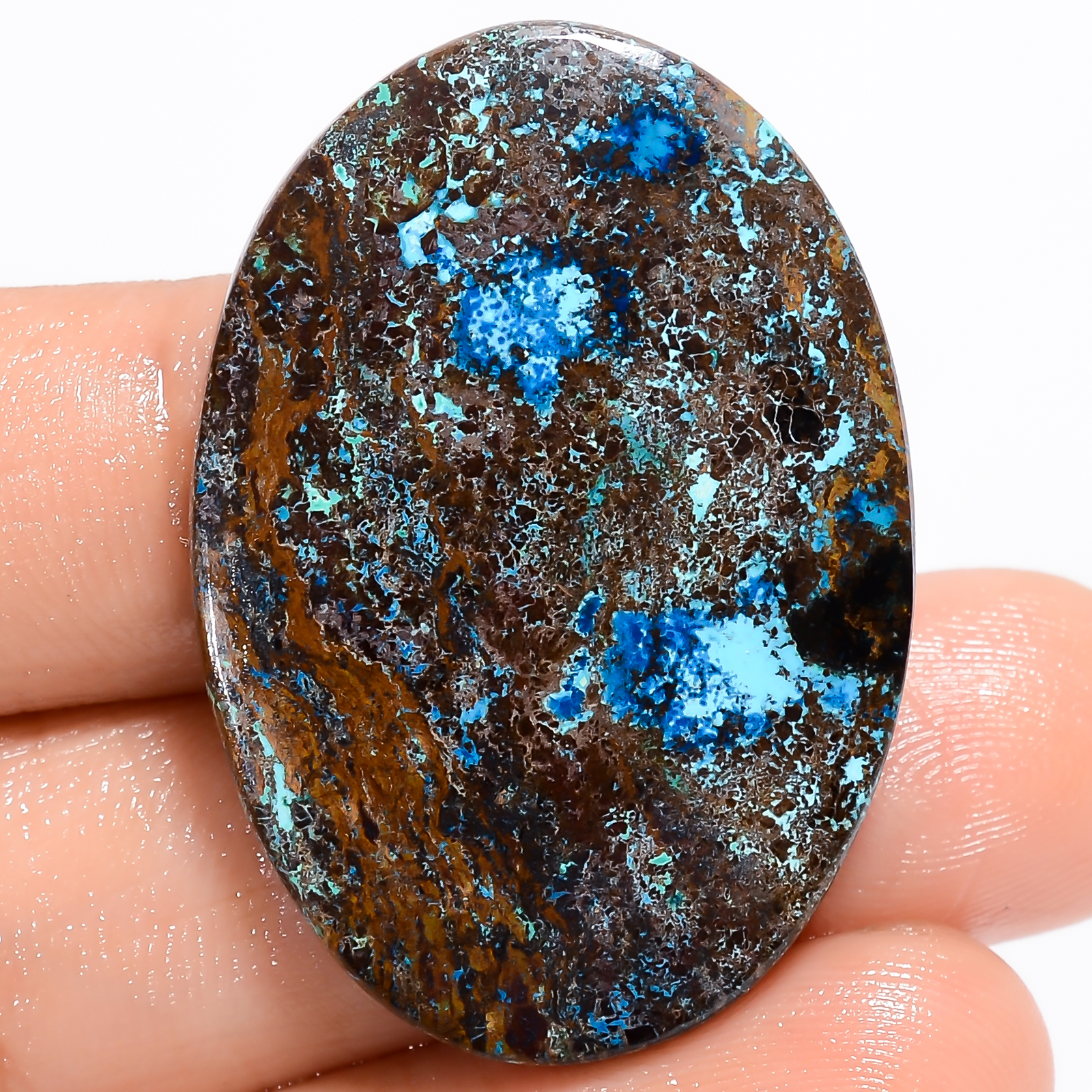Natural Shattuckite Oval Shape Cabochon Loose Gemstone 50.5 Ct 37X25X4mm EE46944
