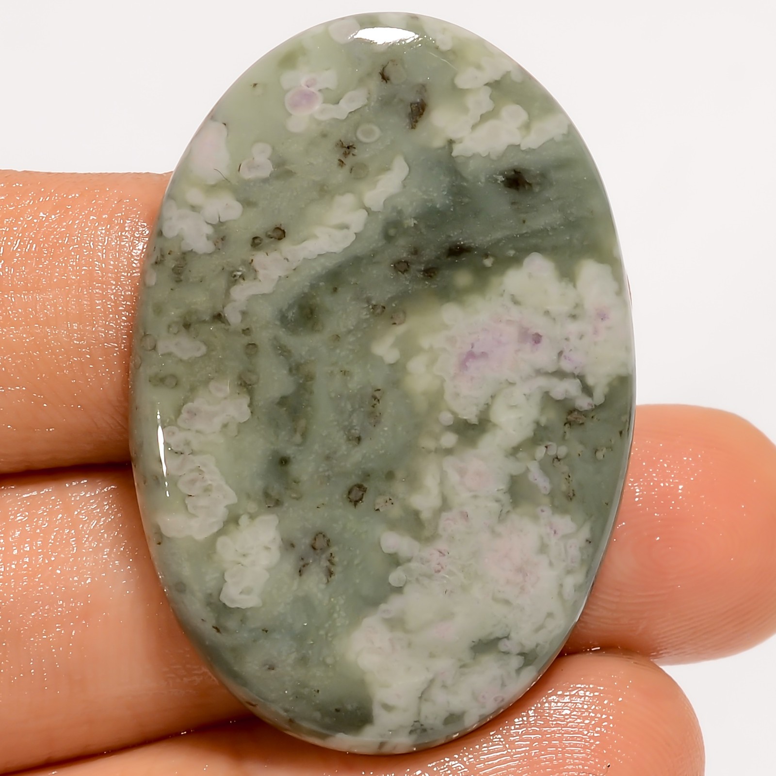 100% Natural Peace Jade Oval Shape Cabochon Gemstone 44 Ct. 37X25X4 mm UG-1371