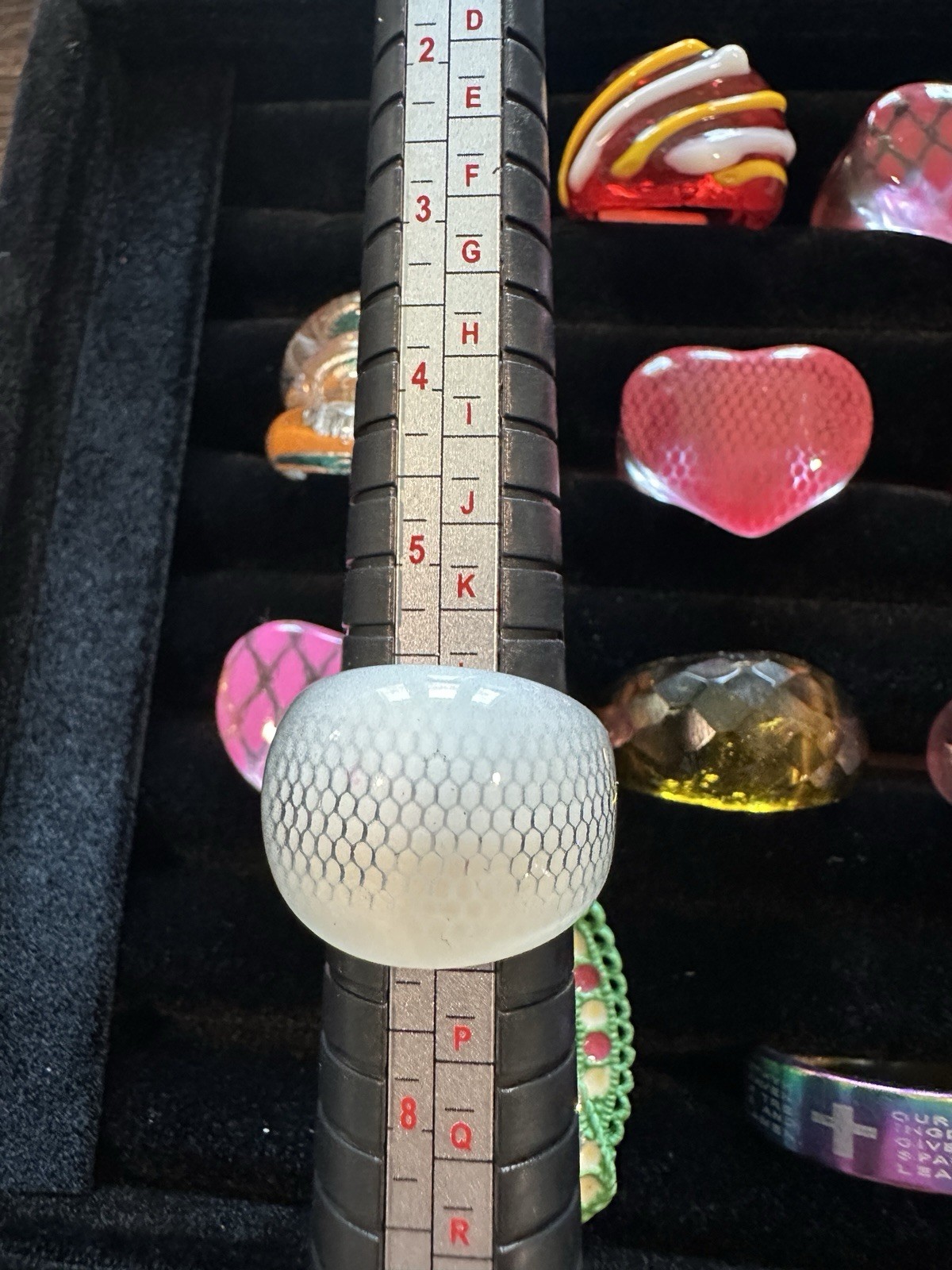 Lot #1: Mixed Sized Rings, 15 Glass style + 5 other types