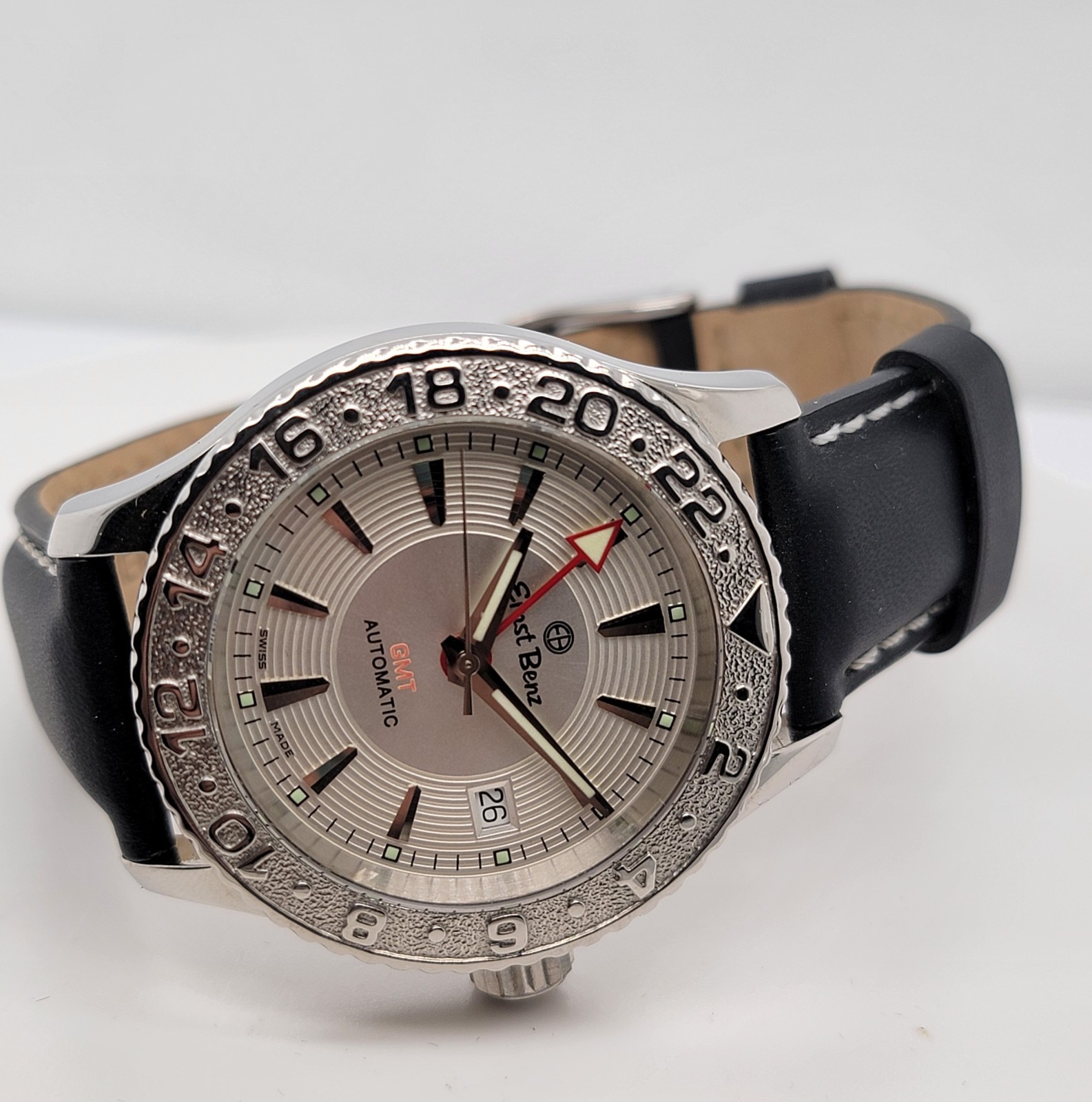 Ernst Benz ETA 2893-2 Swiss Automatic GMT 40mm Men’s Watch with Leather Strap