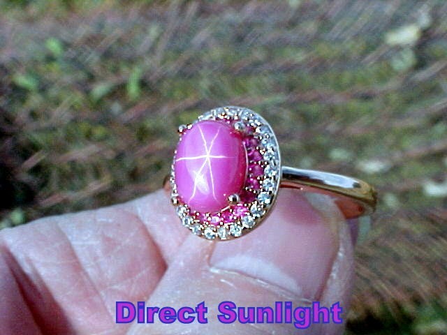 Genuine Pink Star Sapphire Ring 8x6mm & Pink Topaz 925 + Rose Gold Finish Sz 10