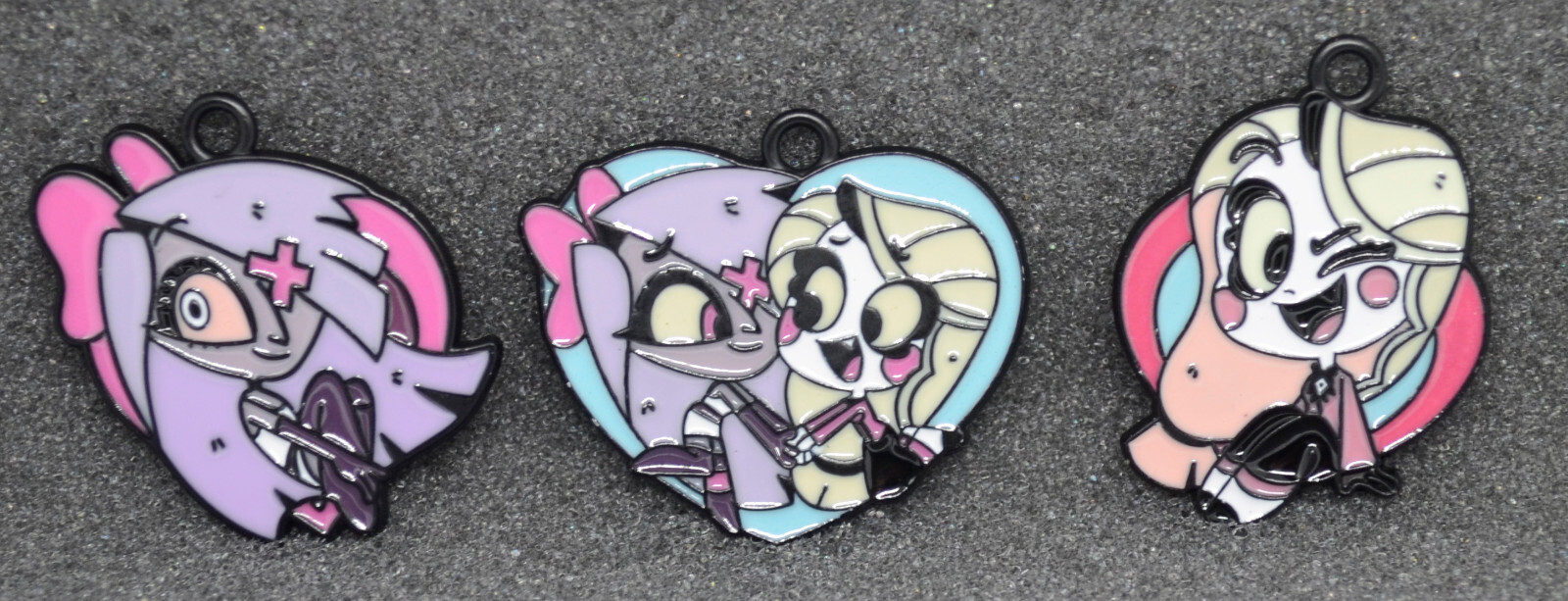 Hazbin Hotel 10pc Enamel Pendant Charm Set Charlie Alastor Angel Dust Niffty