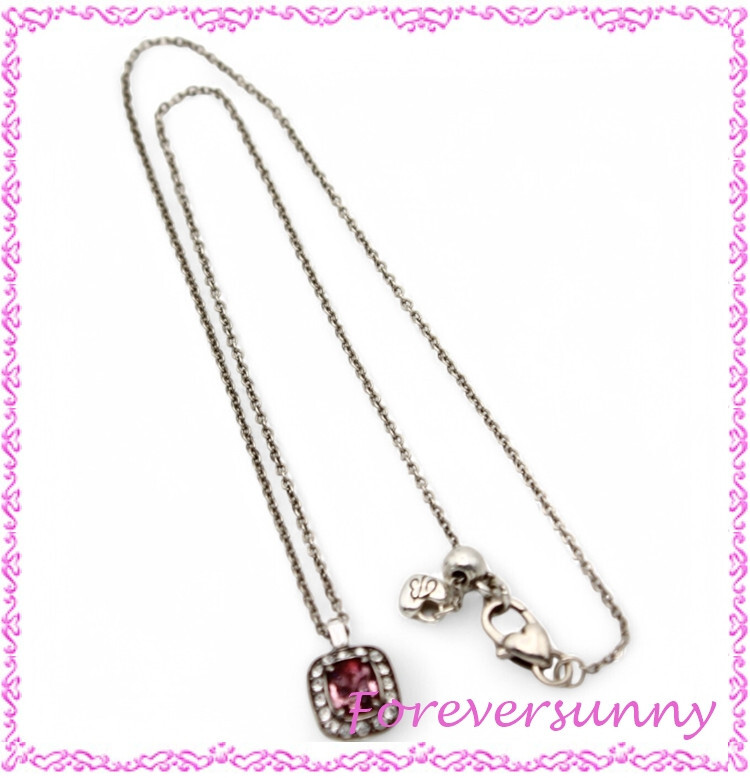 Brighton Reina Pink Silver Crystal Pendant Necklace