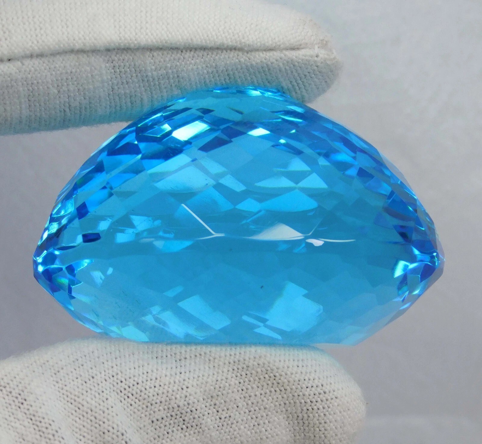 100 Ct Certified Natural Santa Maria Aquamarine Topaz Oval Cut Gemstone