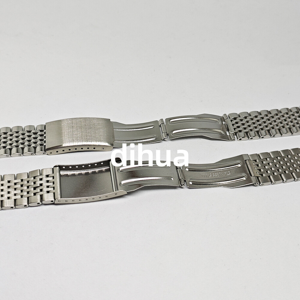 Vintage Rice Bead Metal Bracelet 18mm 20mm 22mm Stainless Steel Watch Band Strap