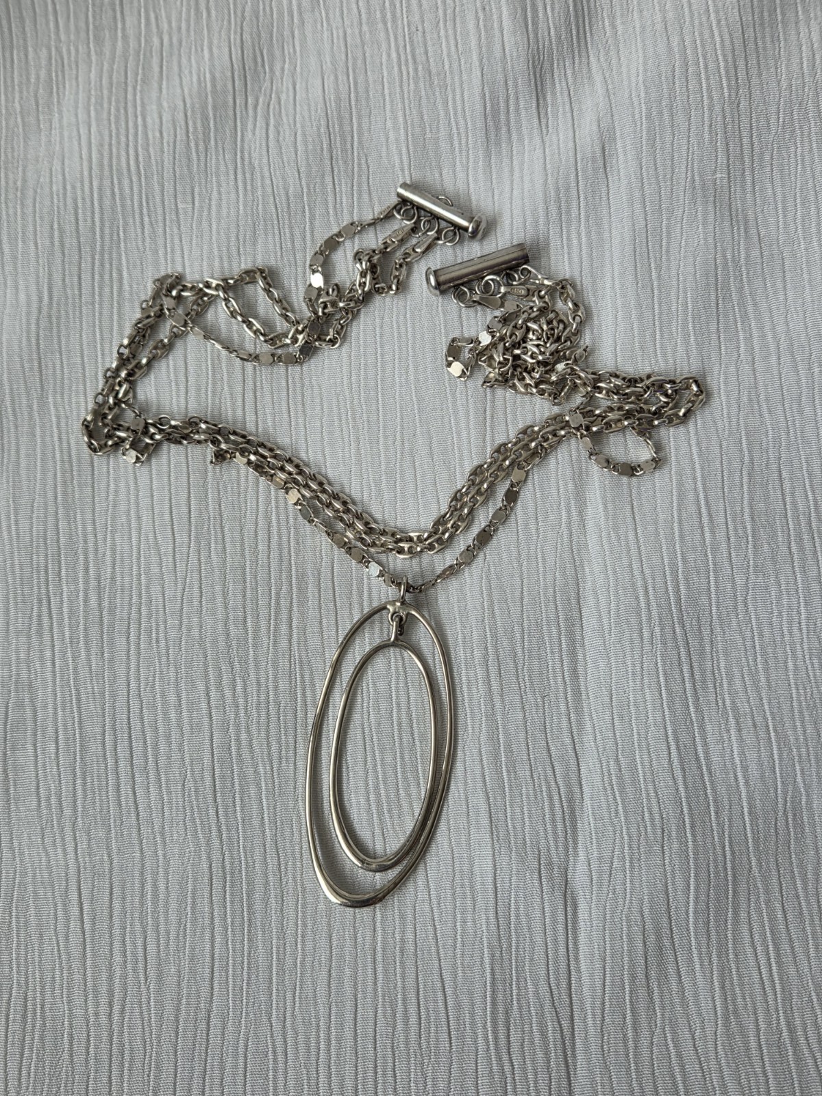 Birks Sterling Silver 3 Strand Necklace 925 Mariner , Valentino Chains 28.41 G