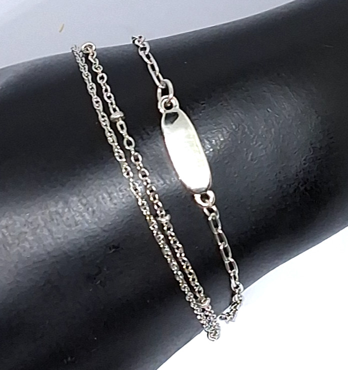 Vintage Silver Tone Triple Chain Bracelet Size 7.25