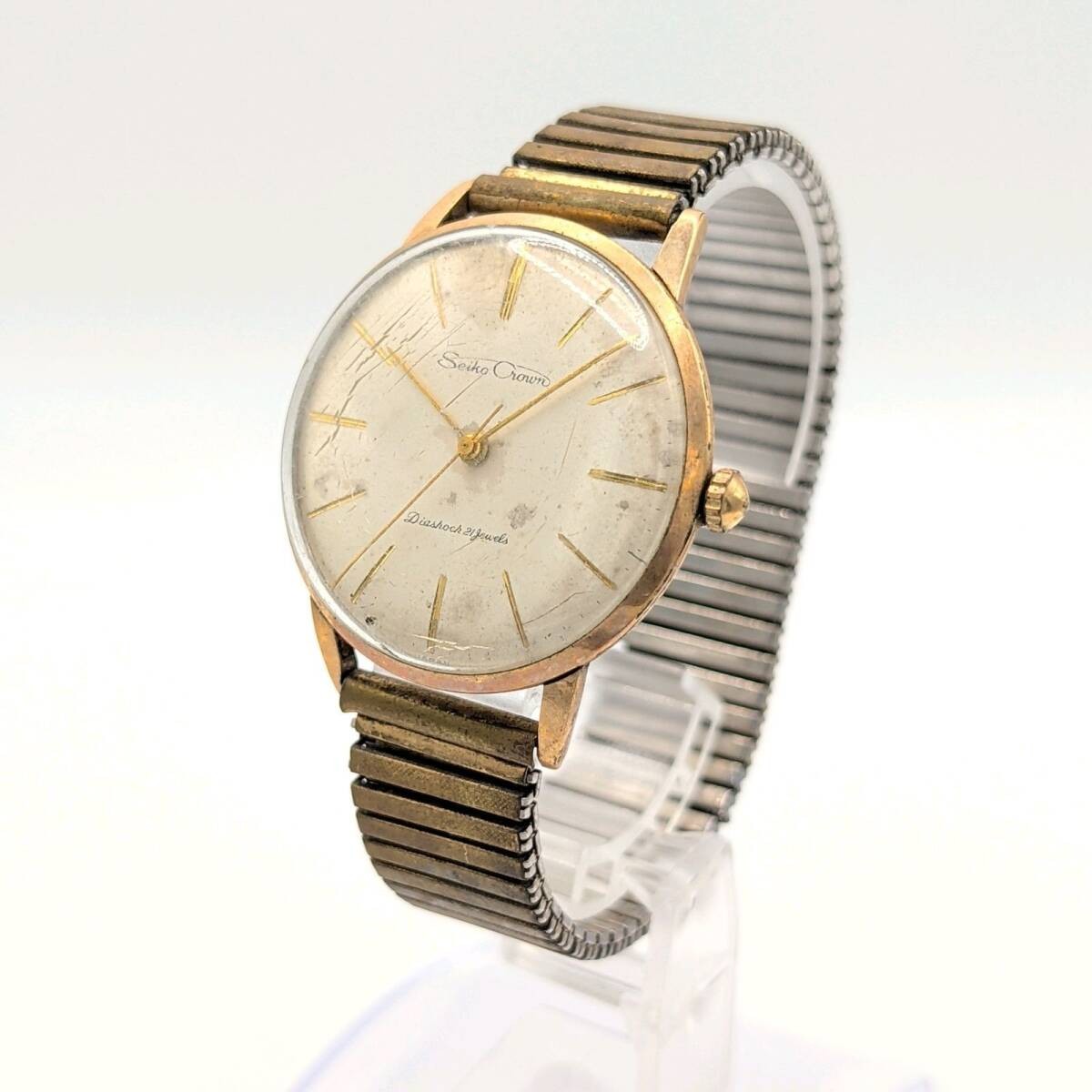 SEIKO CROWN Watch Hand Winding Men’s Round Gold Working Seiko Champion Watch Man