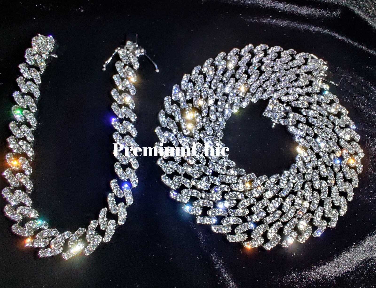 Miami Cuban Designer Link CZ Chain or Bracelet FULLY ICED Gold Plated Jewelry