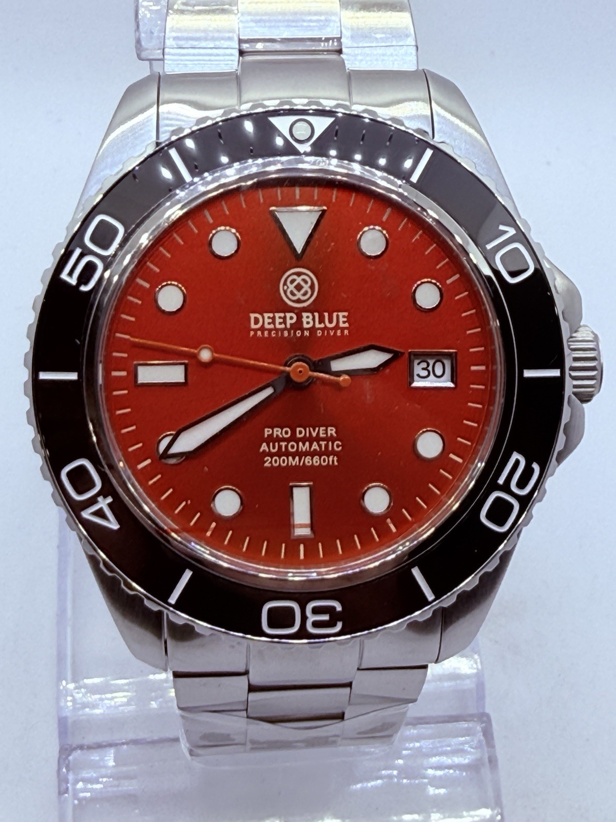Deep Blue PRO DIVER 200 42.5MM AUTO DIVE WATCH-RED -NEW‼️