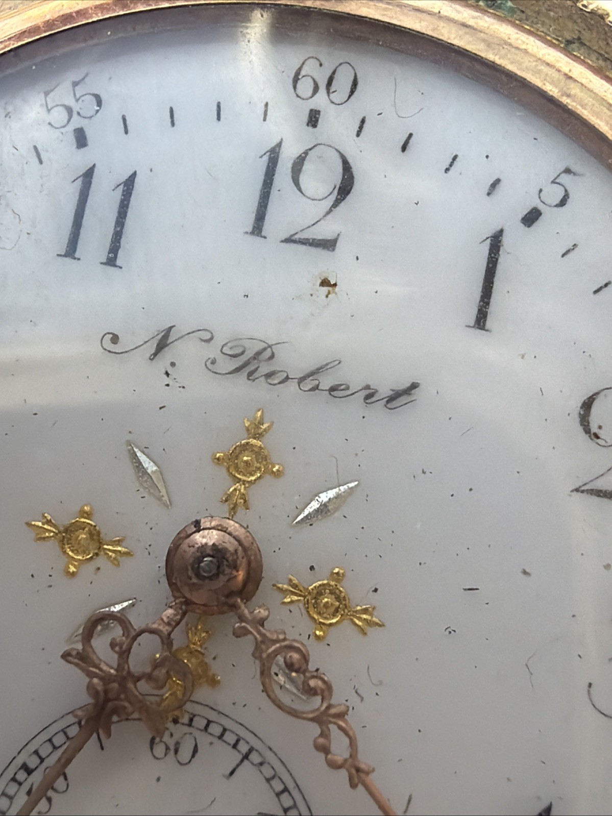 AT24 VTG N Robert 5 Years Gold Filled 36.8mm Pocket Watch Parts Repair As Is**