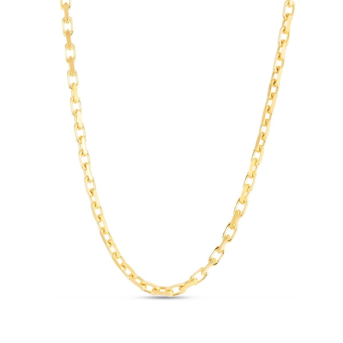 10k Yellow Gold 22″ Solid Anchor French Cable Link Chain/Necklace 12Grams 2.5MM