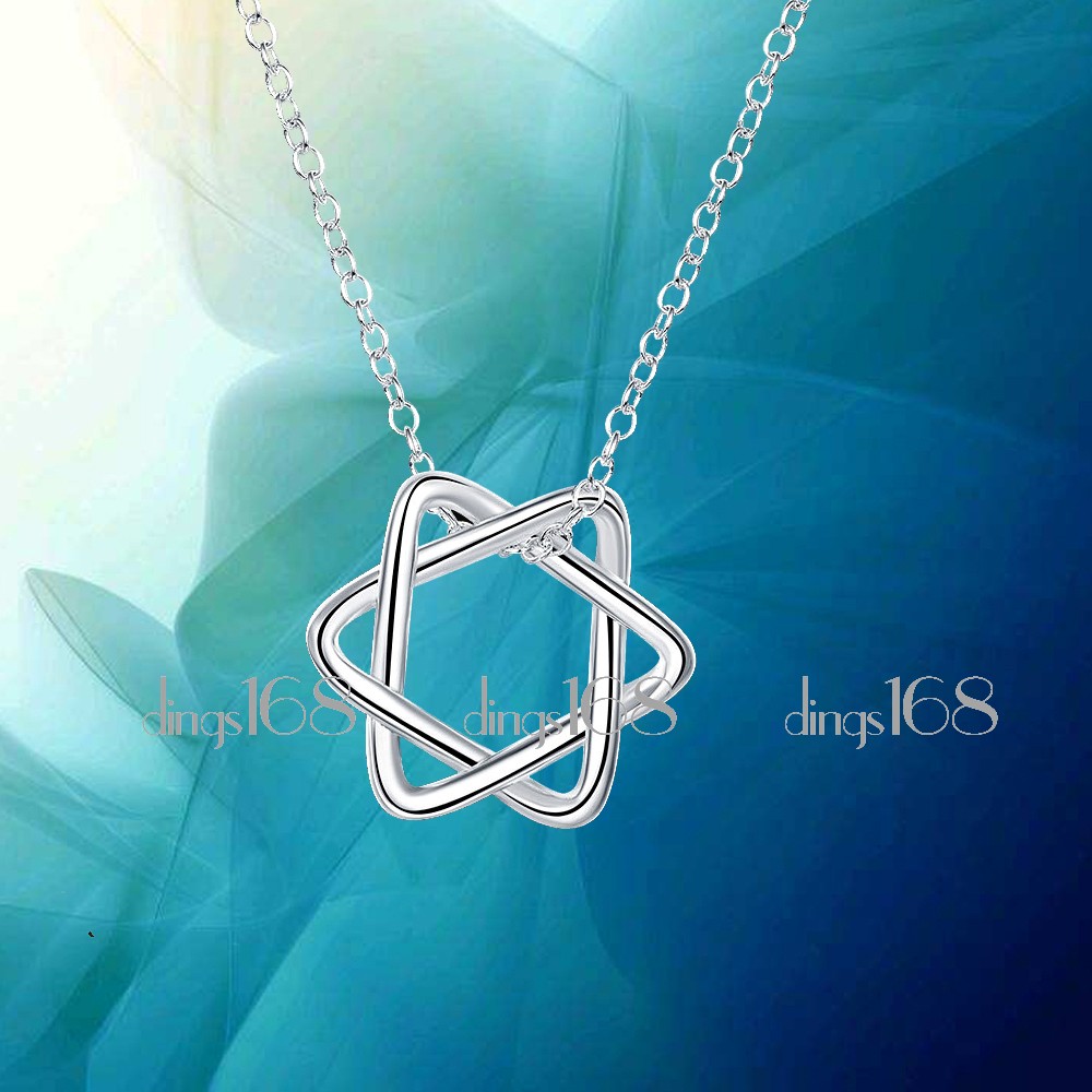 Genuine 925 Sterling Silver 12mm/0.5″ Small Star of David Pendant+Necklace Chain