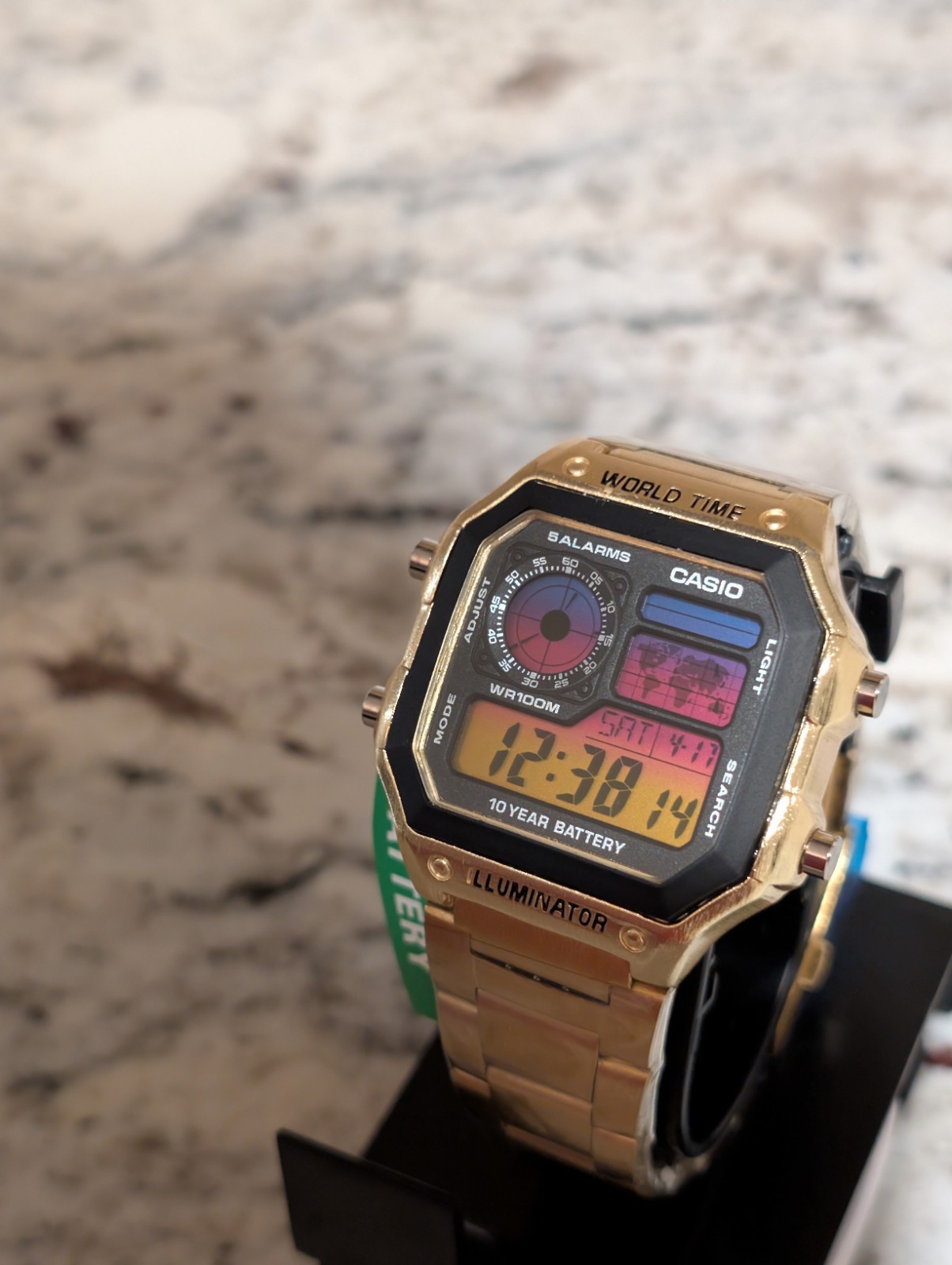 Vice City Kingpin Gold CASIO AE-1200WHD 1-A. Mod Royale World time watch
