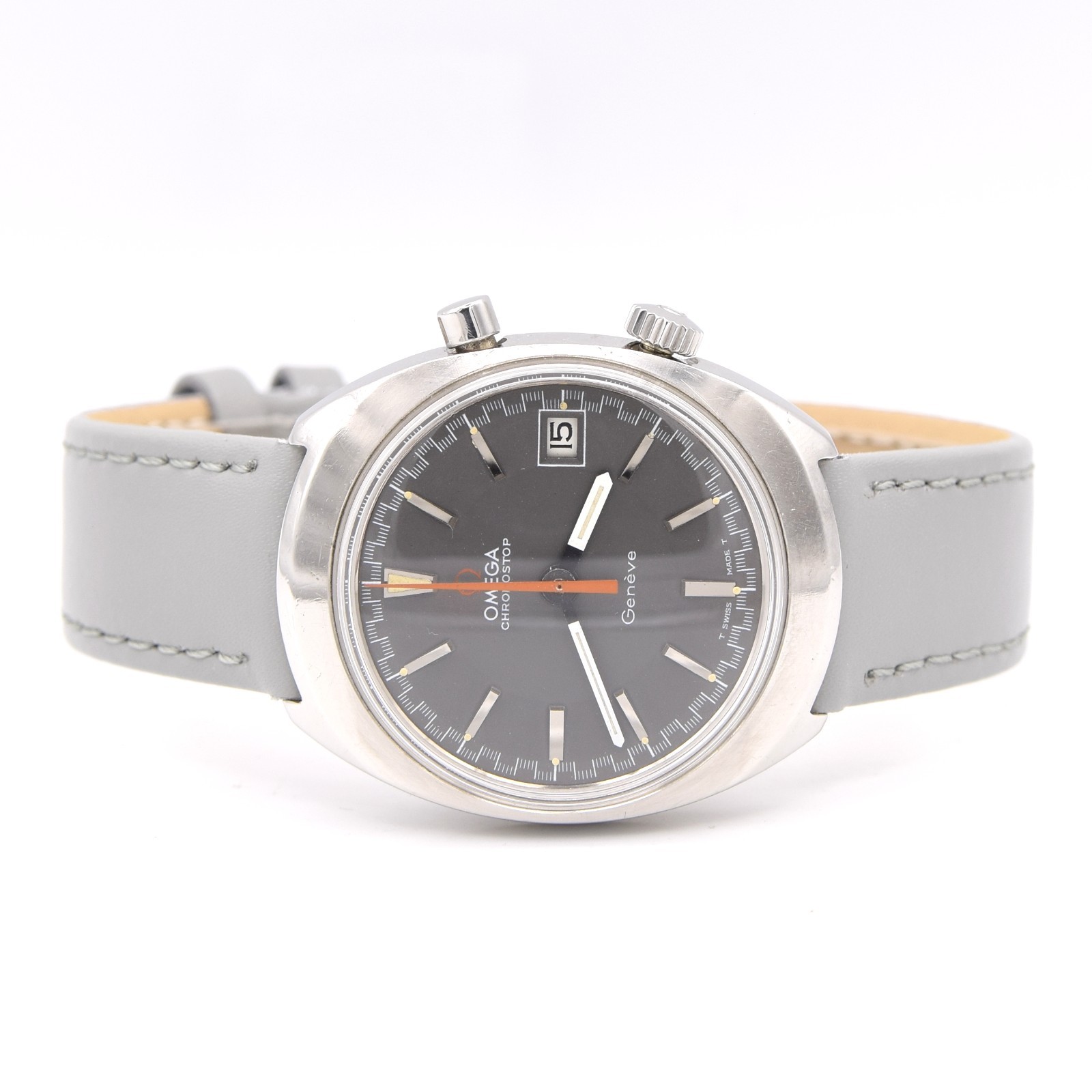 1969 Omega Chronostop Genéve Date Model 146.009 Grey Sloped Dial in Stainless