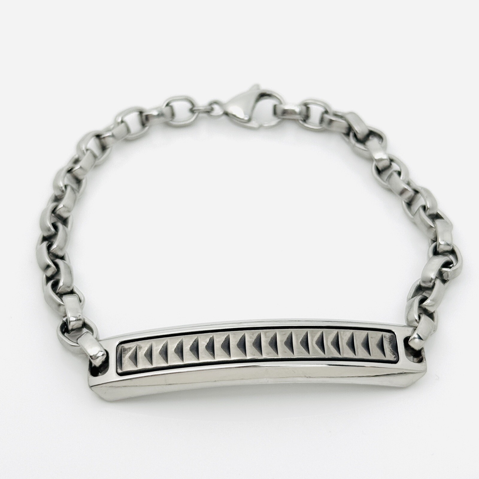 8.75″ Mens Tiffany Caliper Chain Link Bracelet in Steel Titanium Paloma Picasso