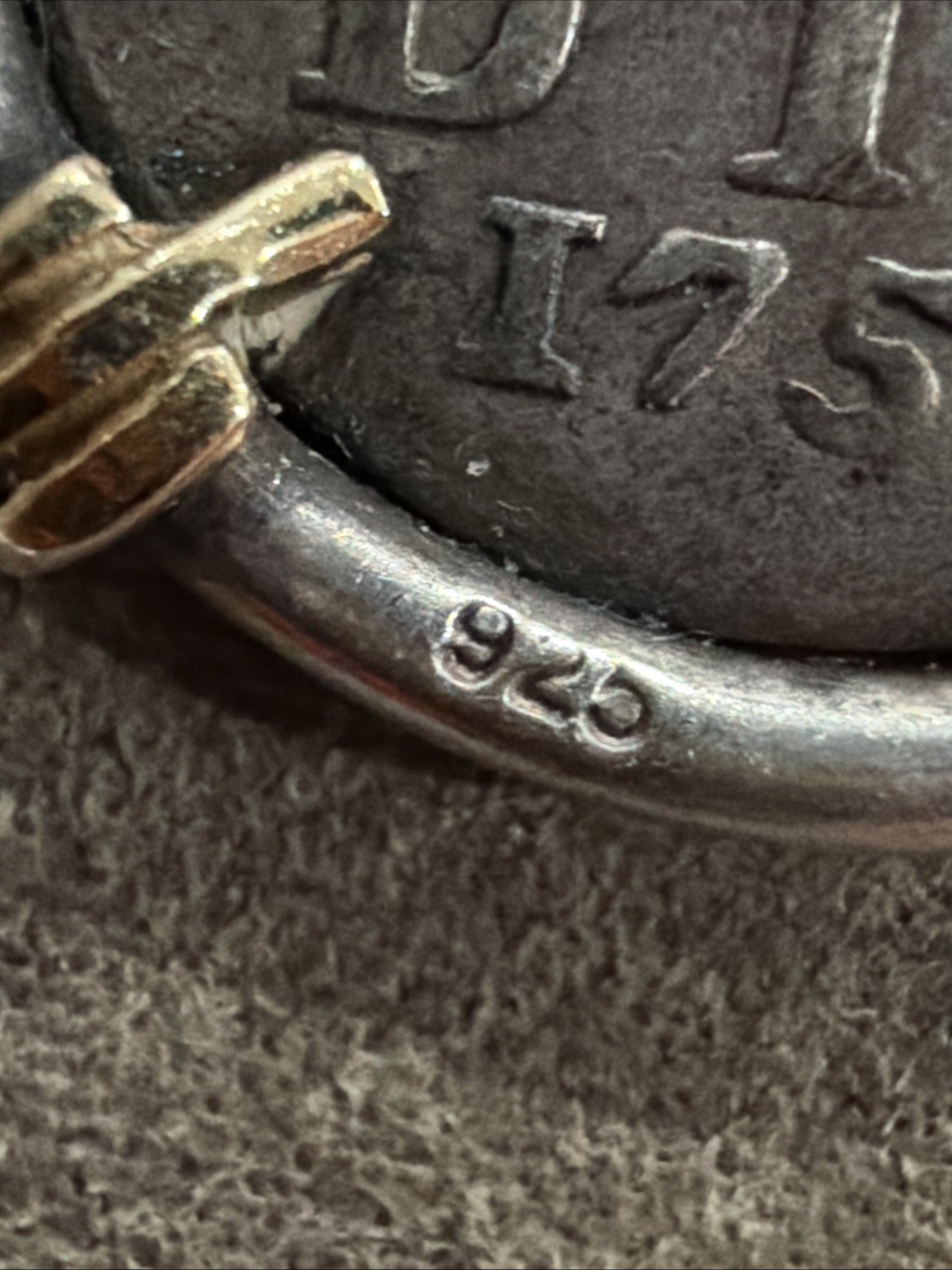 1758 Holland 2 Stuiver Silver Coin Pendant 925 Sterling Estate Vintage