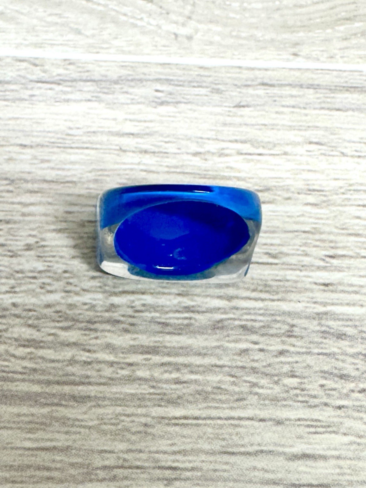 New Acrylic Lucite Blue White Green Ring Size 8
