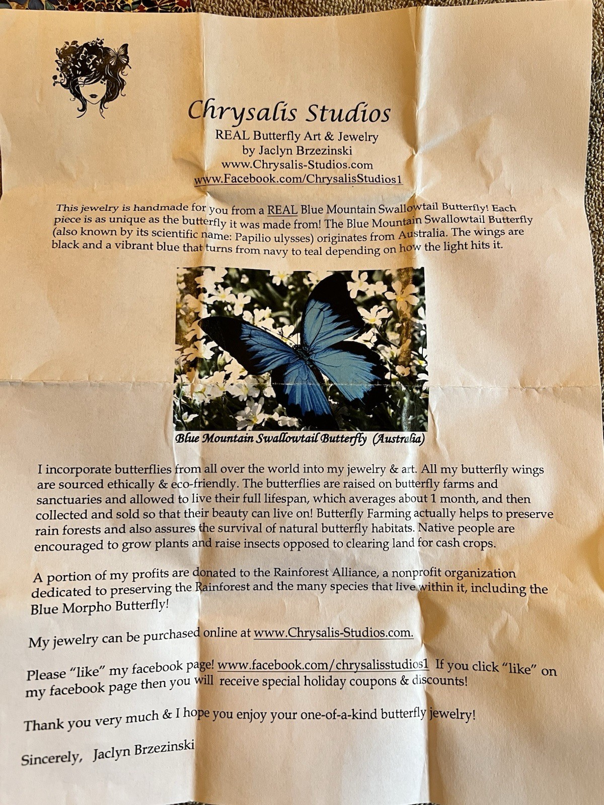Chrysalis Butterfly Necklace