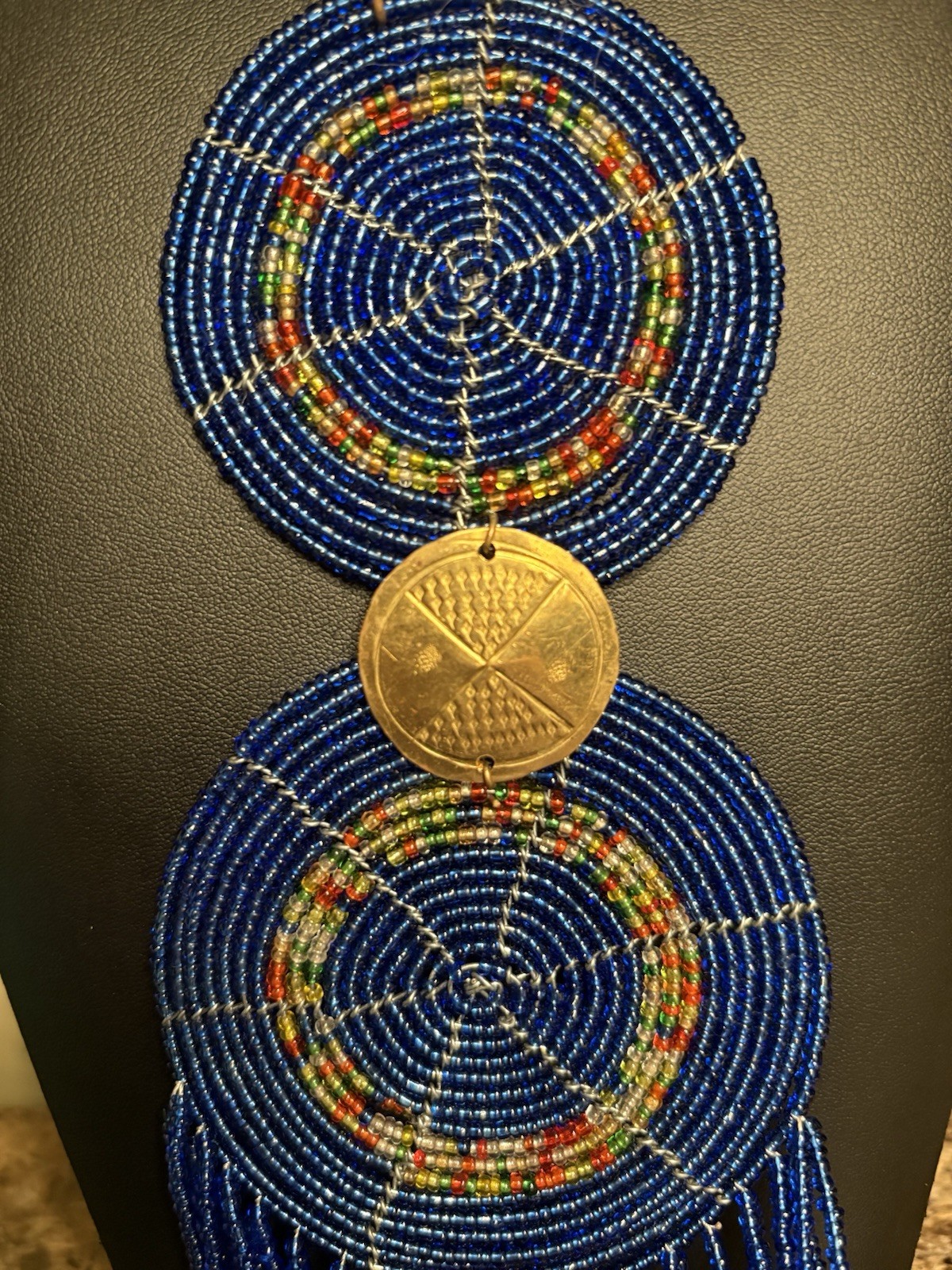 Traditional Maasai Beaded Necklace Kenya Seed Beads 14” + 17” Statement Piece