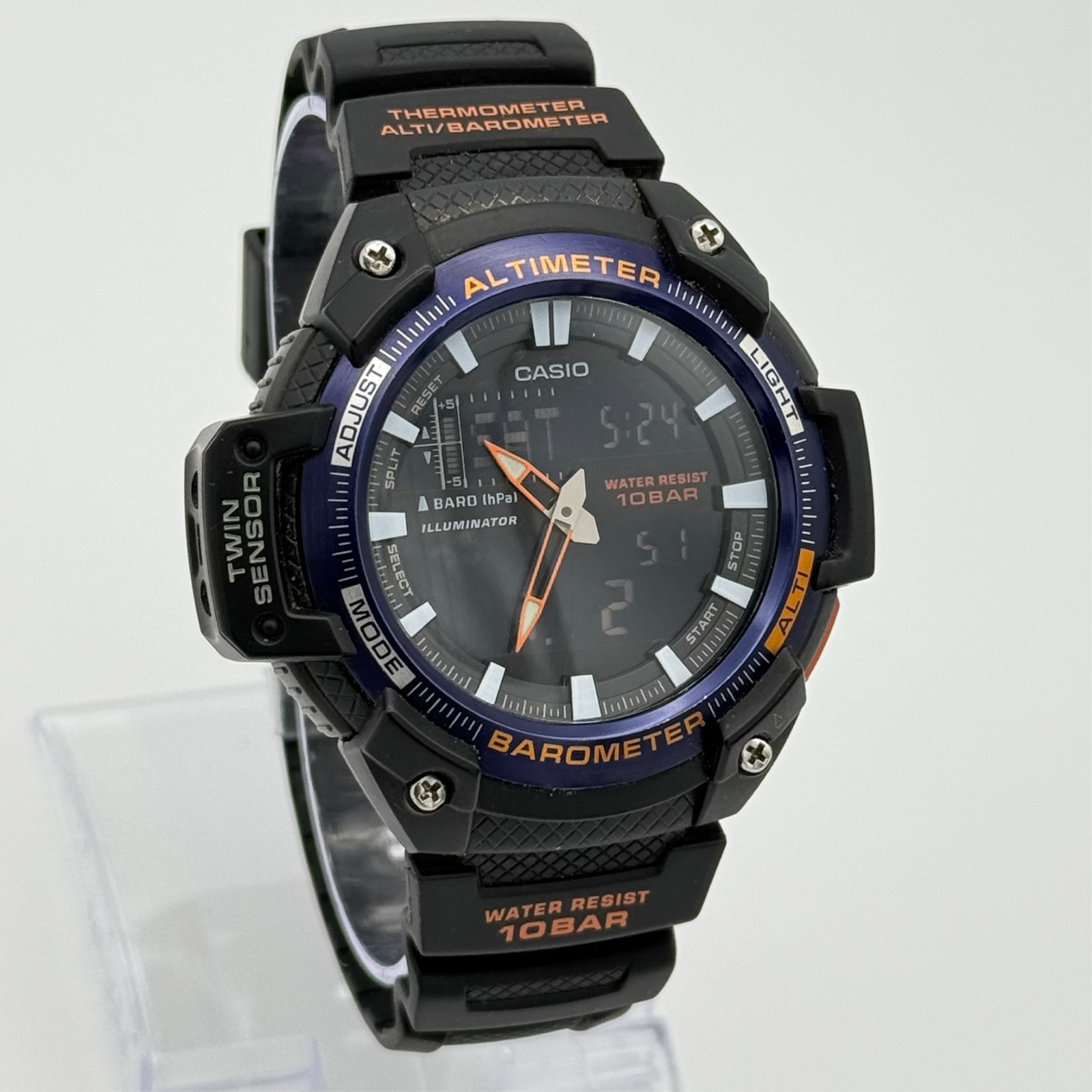 Men’s CASIO Twin Sensor Altimeter/Barometer Analog-Digital Watch, 5450, SGW-450H