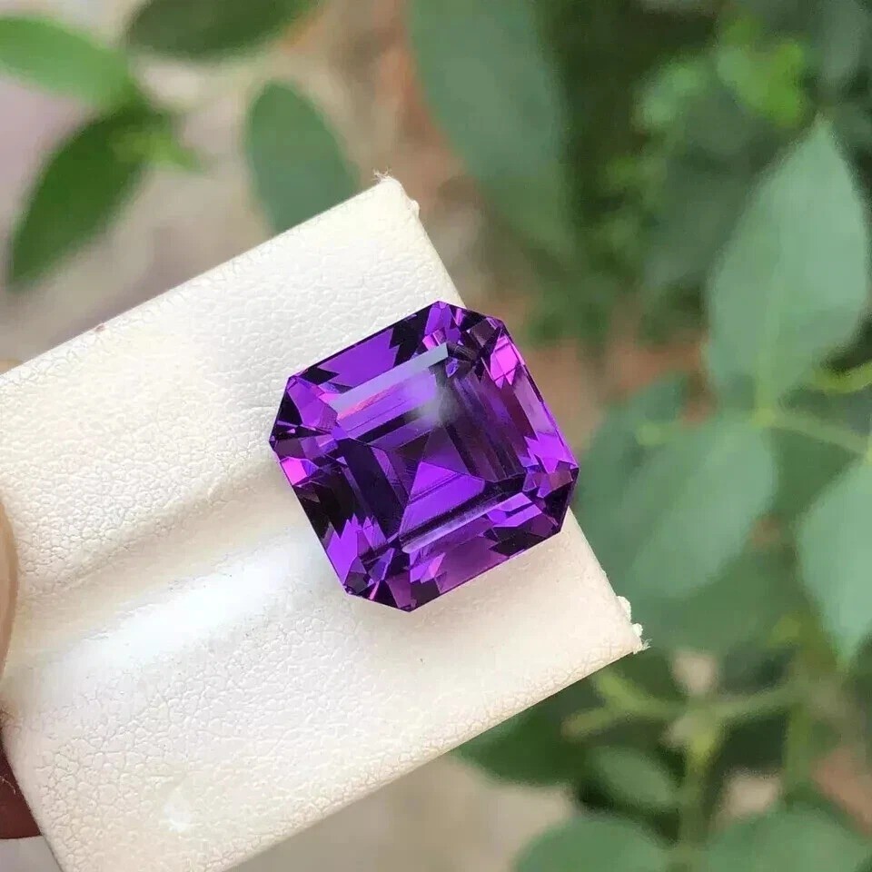 Unheated Natural Purple Sapphire Ceylon 10+ Ct Asscher Loose Gemstone Certified