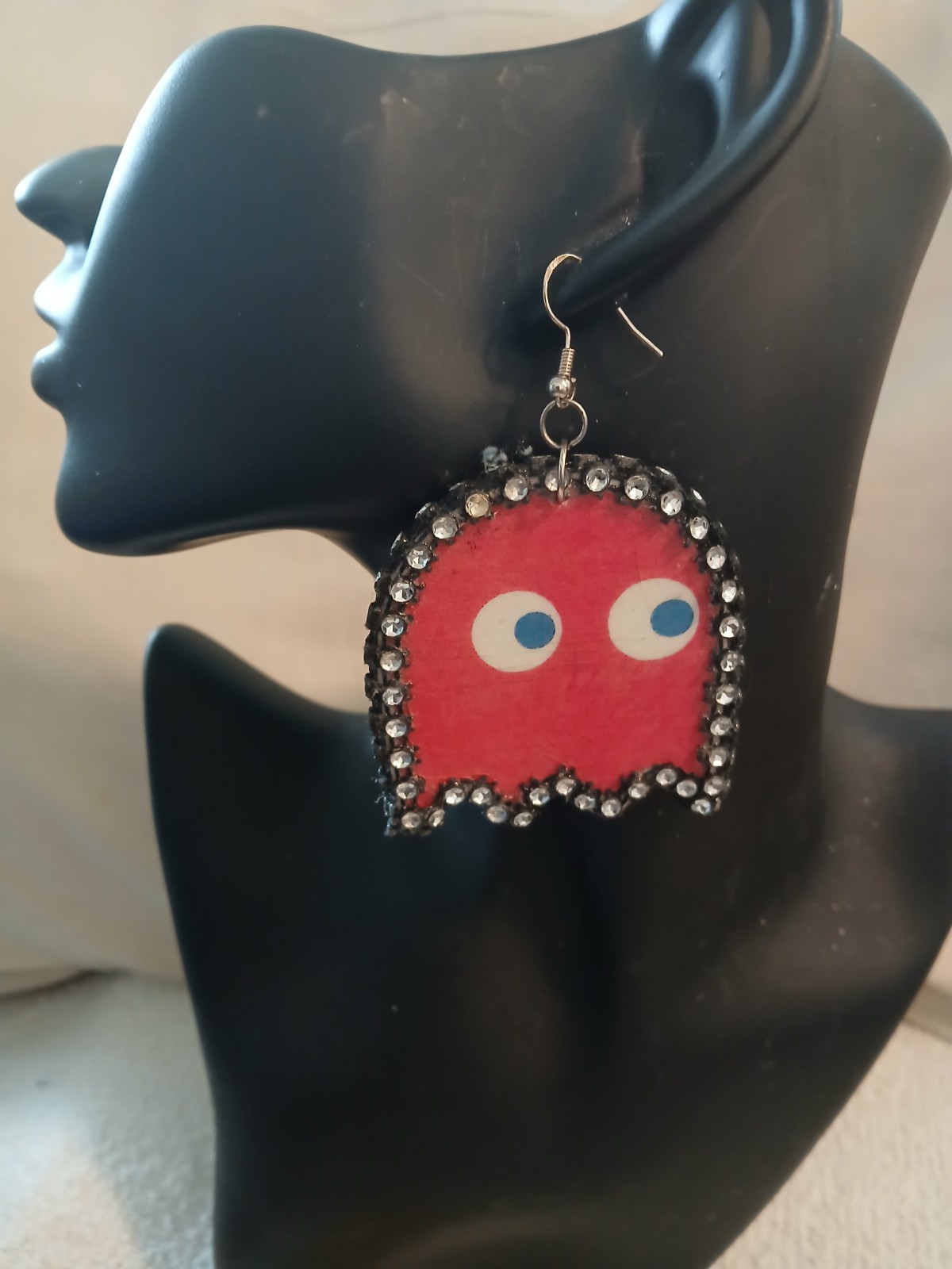 Unique One of a kind Hand Made Pacman And Ghost Earrings