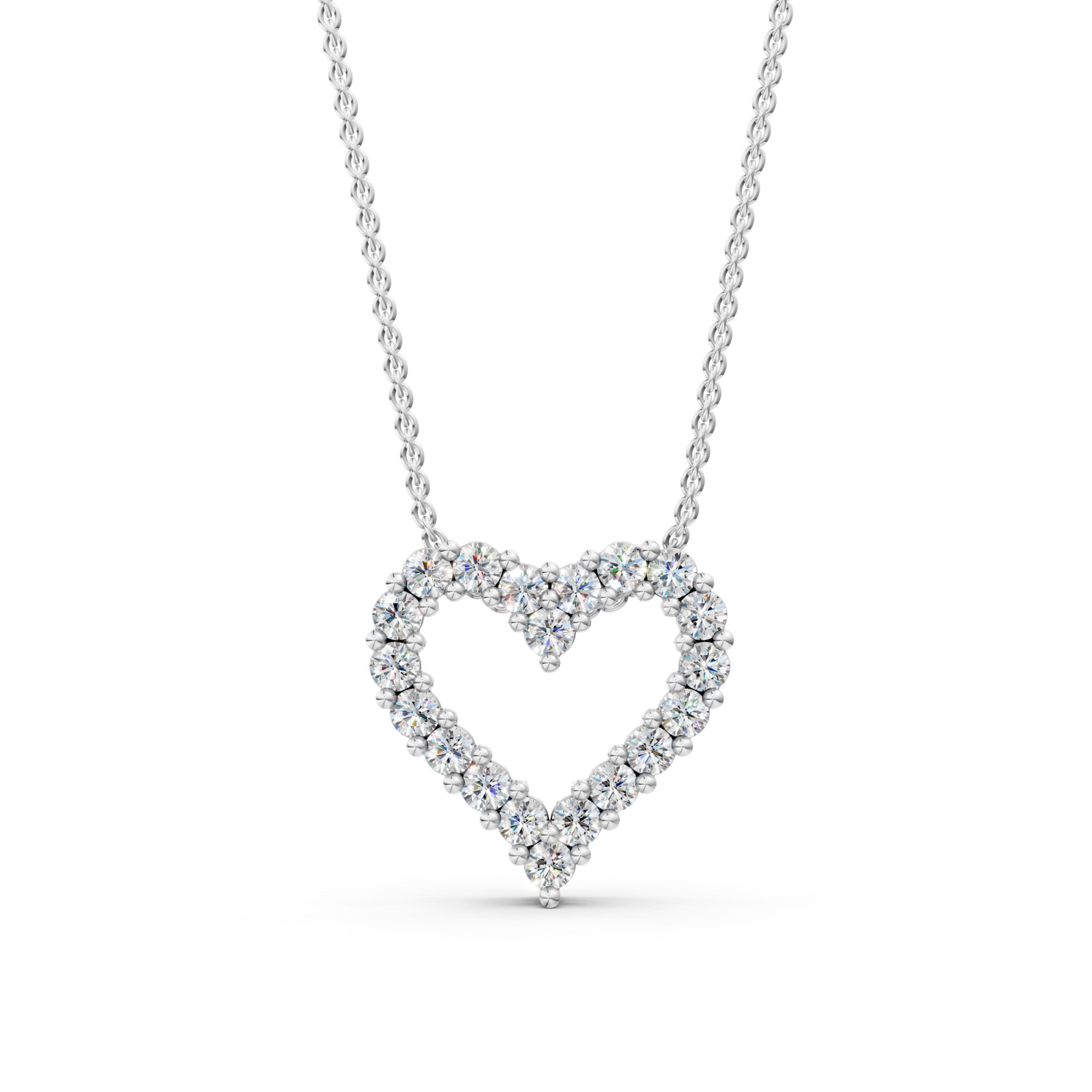 0.70Ct Round Lab Grown Diamond Heart Shape Pendant Necklace 925 Silver for Women