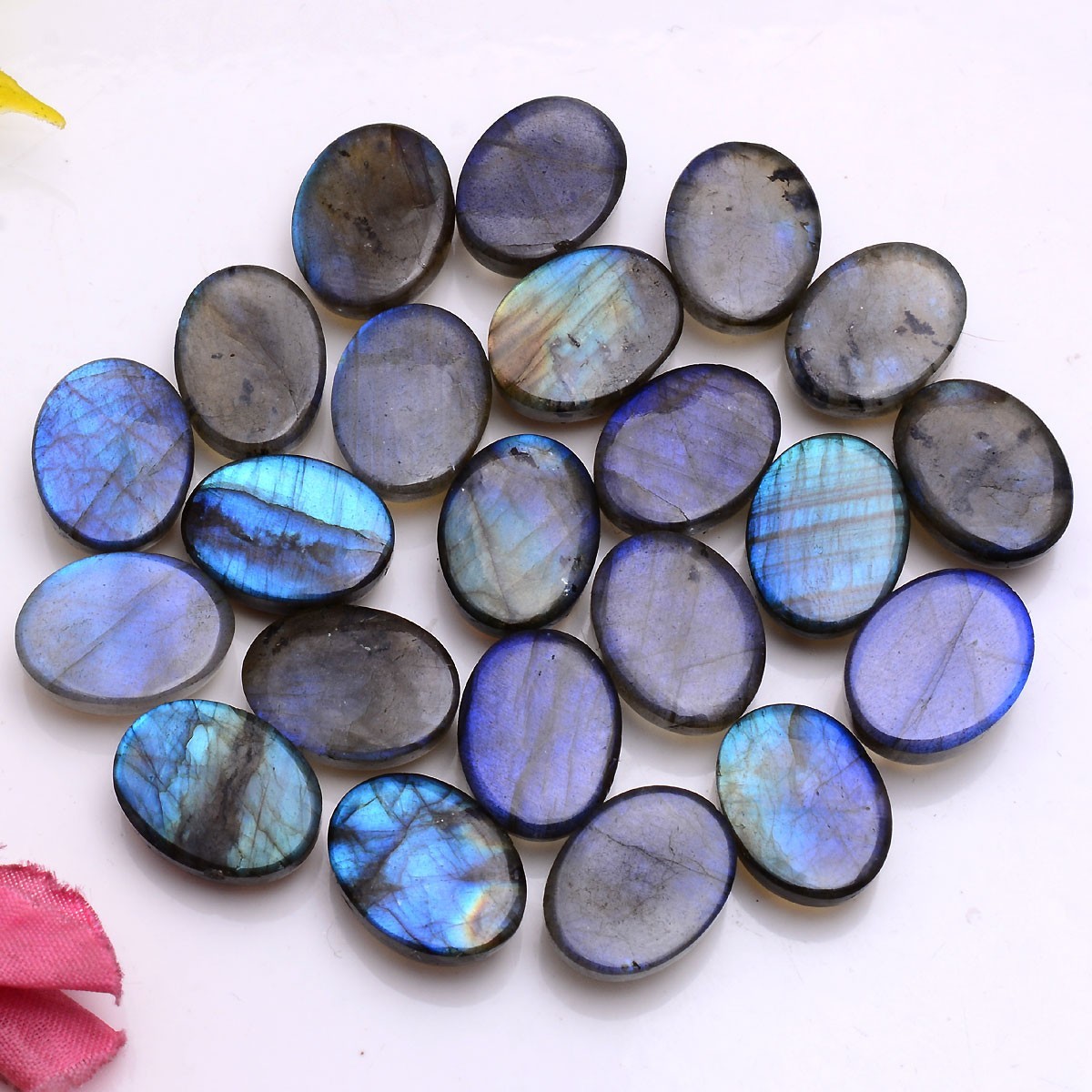 11 Pcs Natural Labradorite Blue Shine 16mmx12mm Oval Cabochon Loose Gemstone Lot