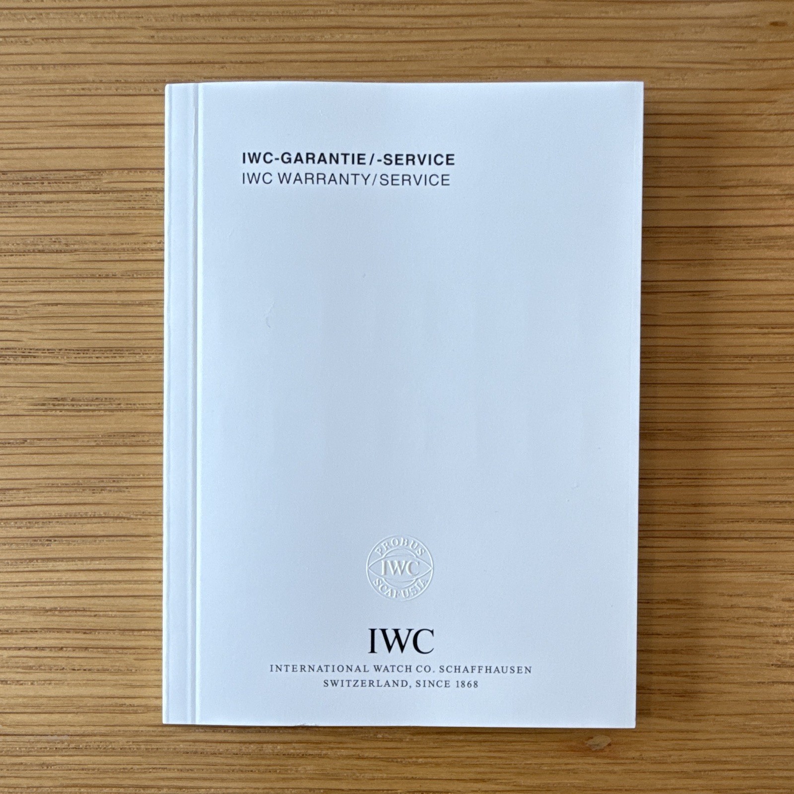 IWC Watch Leather Presentation Box w/ Outer Box, Booklets & Cleaning Cloth