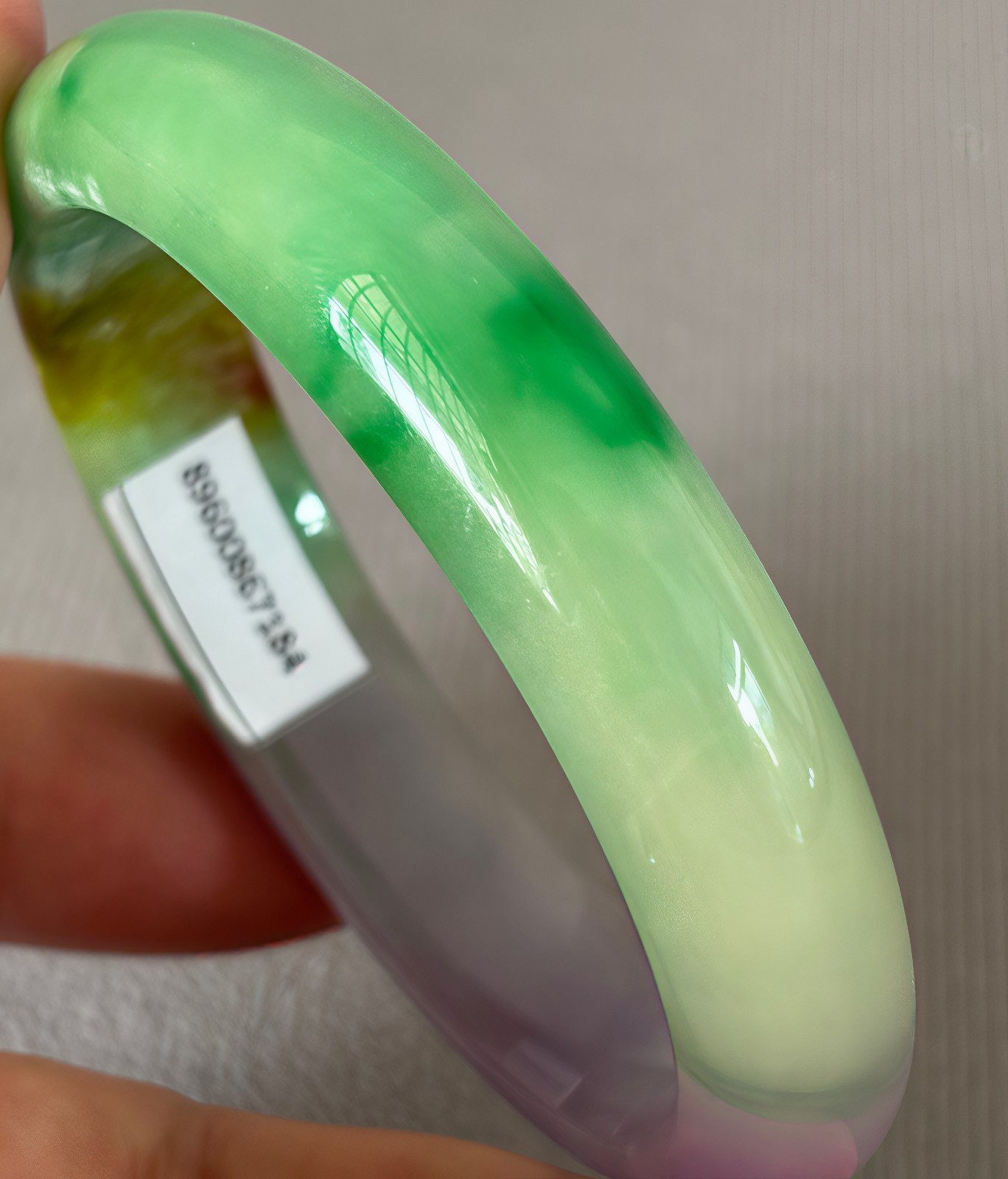61mm Natural Lavender Jadeite Jade Bracelet Burma Emerald Jade Bracelet Bangle