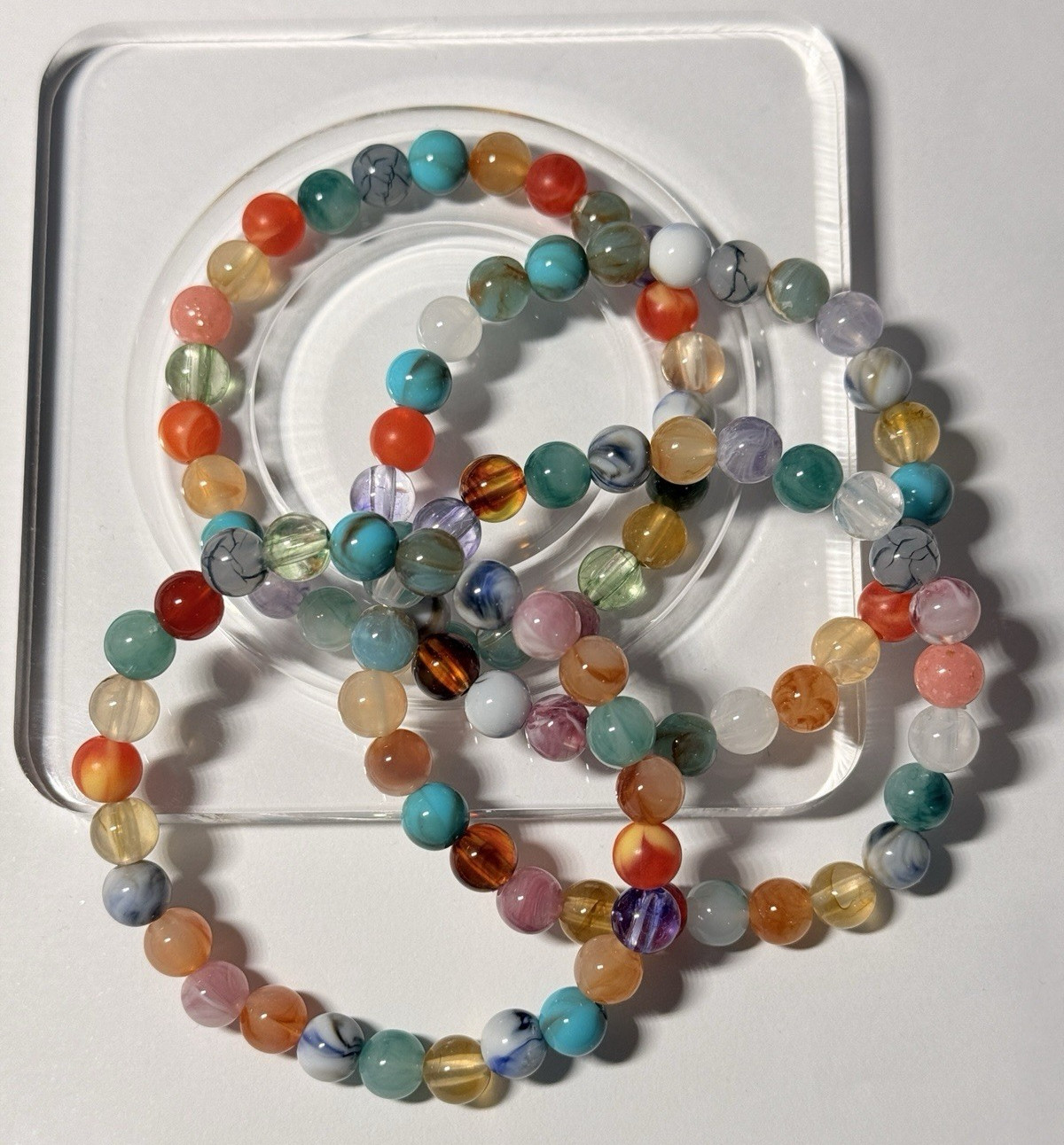Handmade acrylic special stone design stretchy Bracelet friendship gift for her