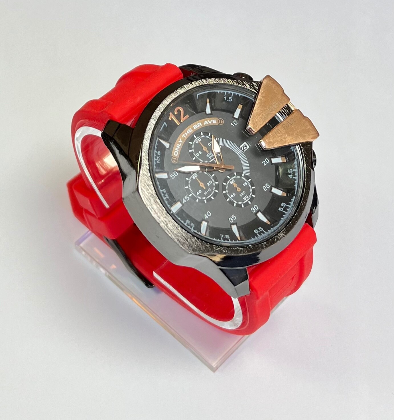 Diesel YF-158 WATCH 10 Bar Only The Brave Red Black New Battery