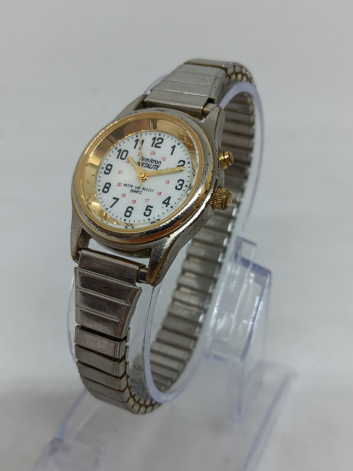 VINTAGE Armitron Instalite Women’s 26mm Two Tone Japanese Quartz Watch NEW BATT