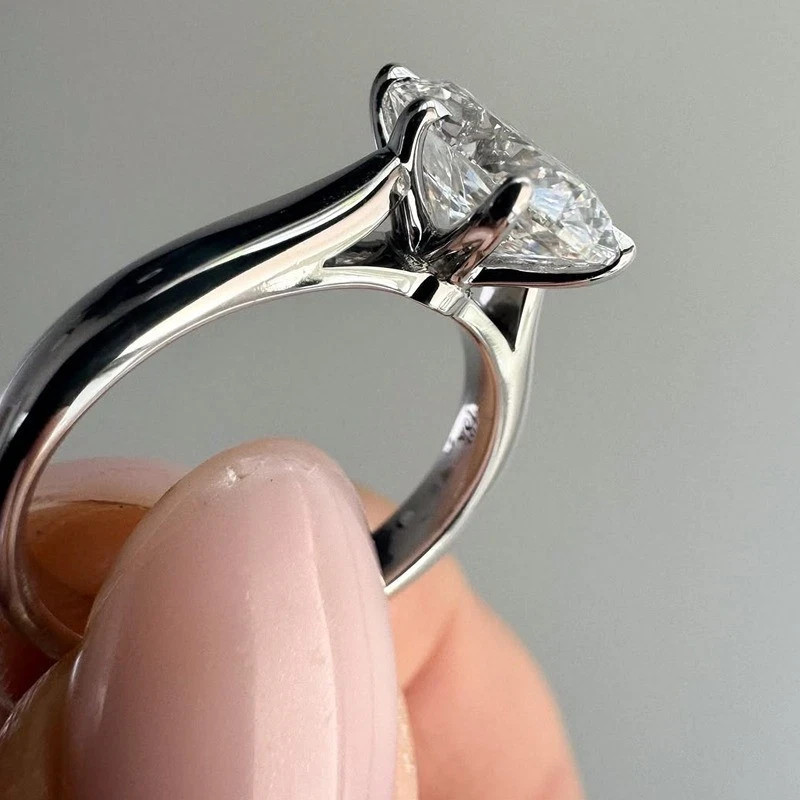 4.90 Ct Oval Cut Moissanite Solitaire Bold Engagement Ring 925 Sterling Silver