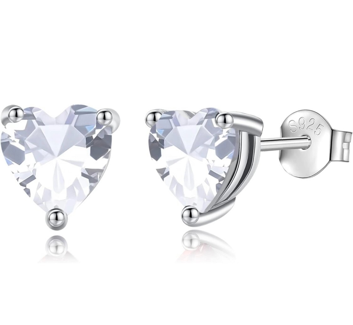 3 Pack 925 Sterling Silver CZ Cubic Zirconia Stud Earrings Set Men Women